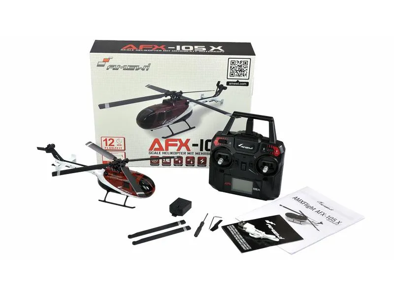 Amewi Helikopter AFX-105 X Rot, 4-Kanal RTF Amewi Helikopter AFX-105 X Rot, 4-Kanal RTF