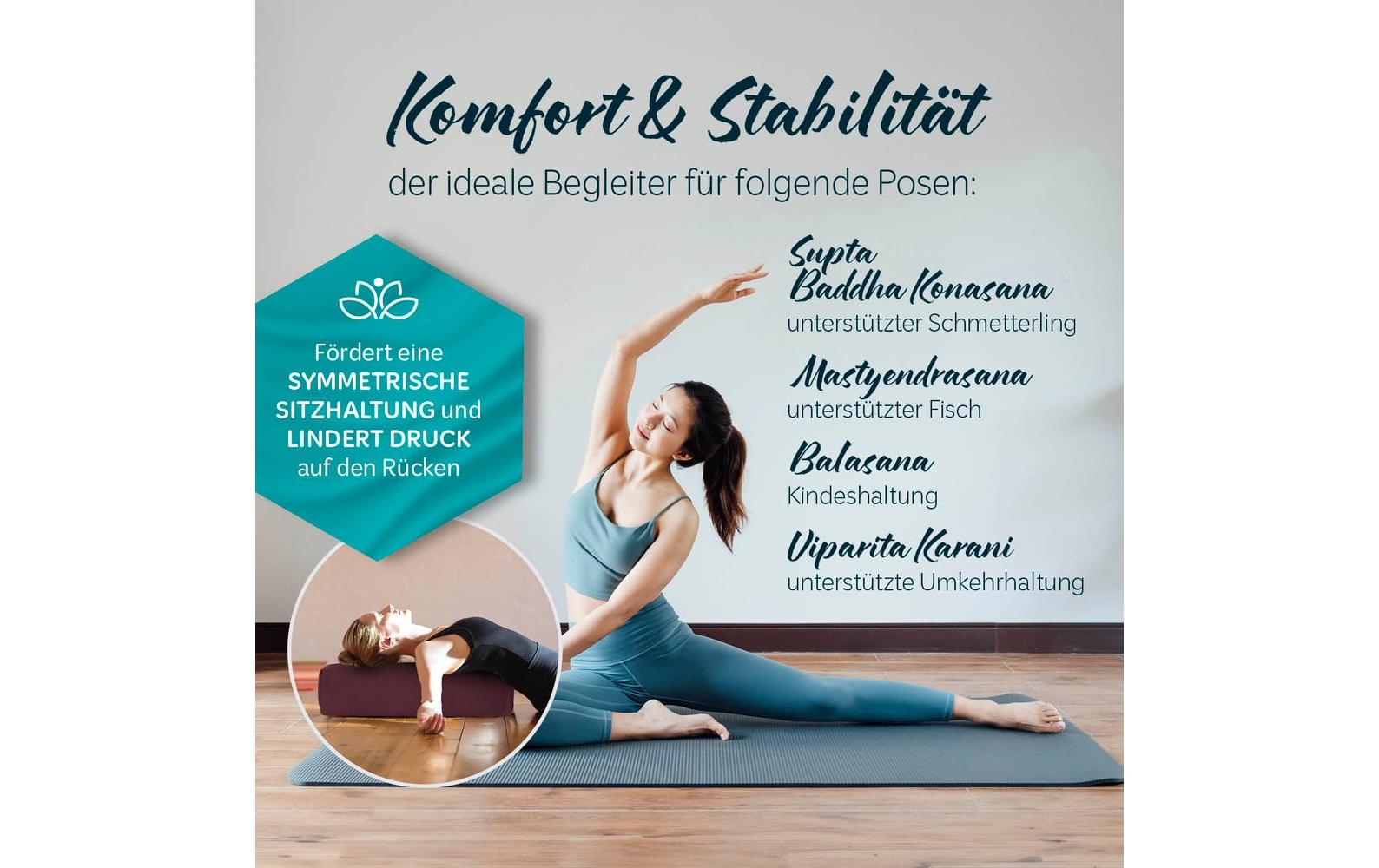 DoYourYoga Yoga-Bolster Paravati Bio-Dinkelspelz, Dunkelrot