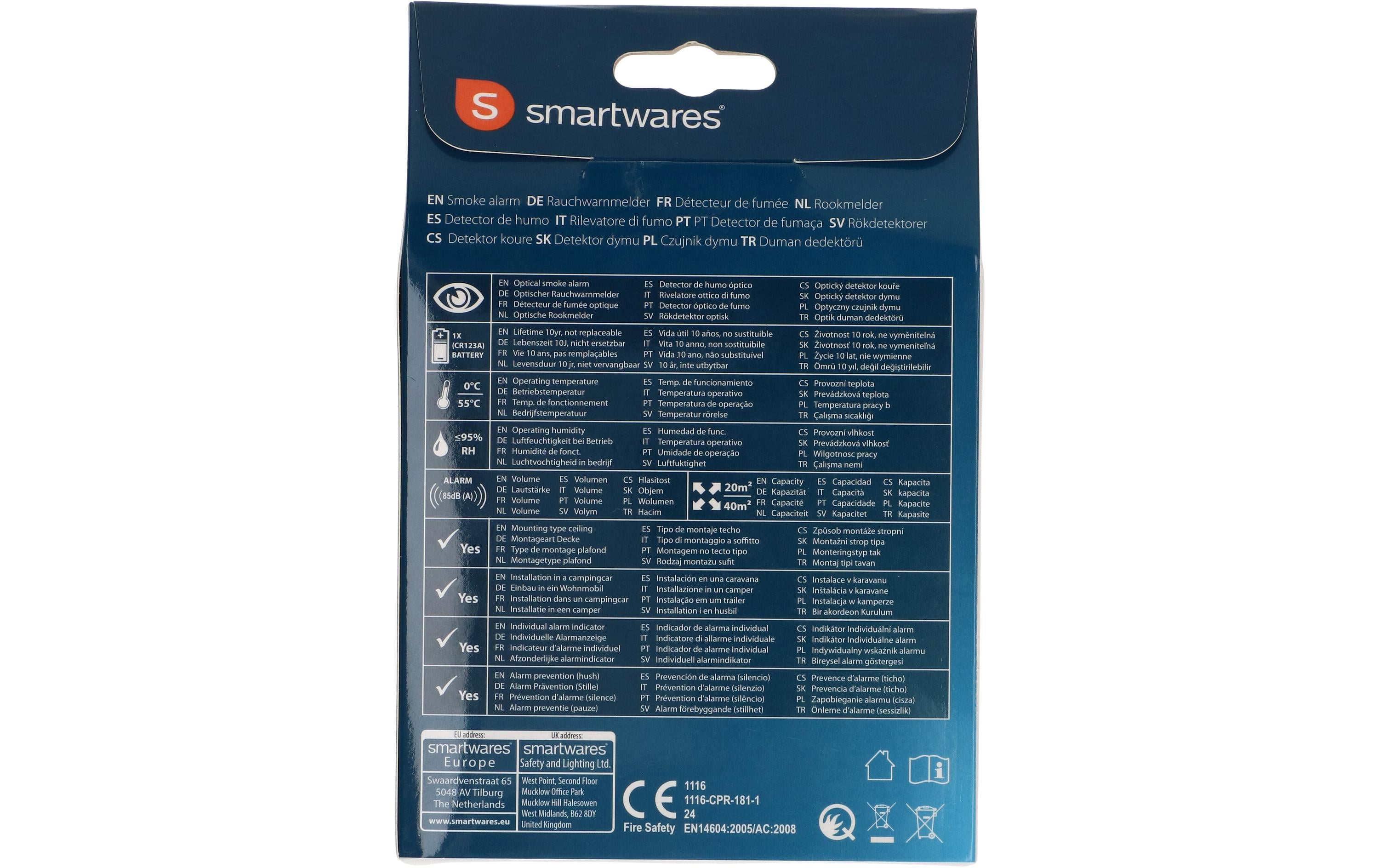 Max Hauri Rauchmelder FSM-12001 mit 10-Jahres-Batterie weiss 1 Stück