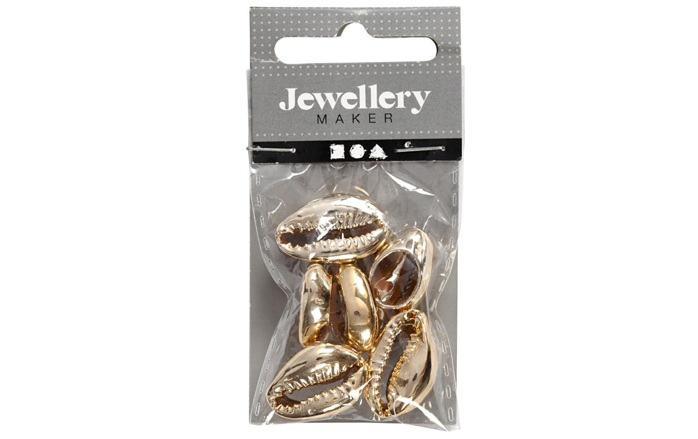 Creativ Company Perlen Muscheln, 20 mm, gold, 6 Stk.