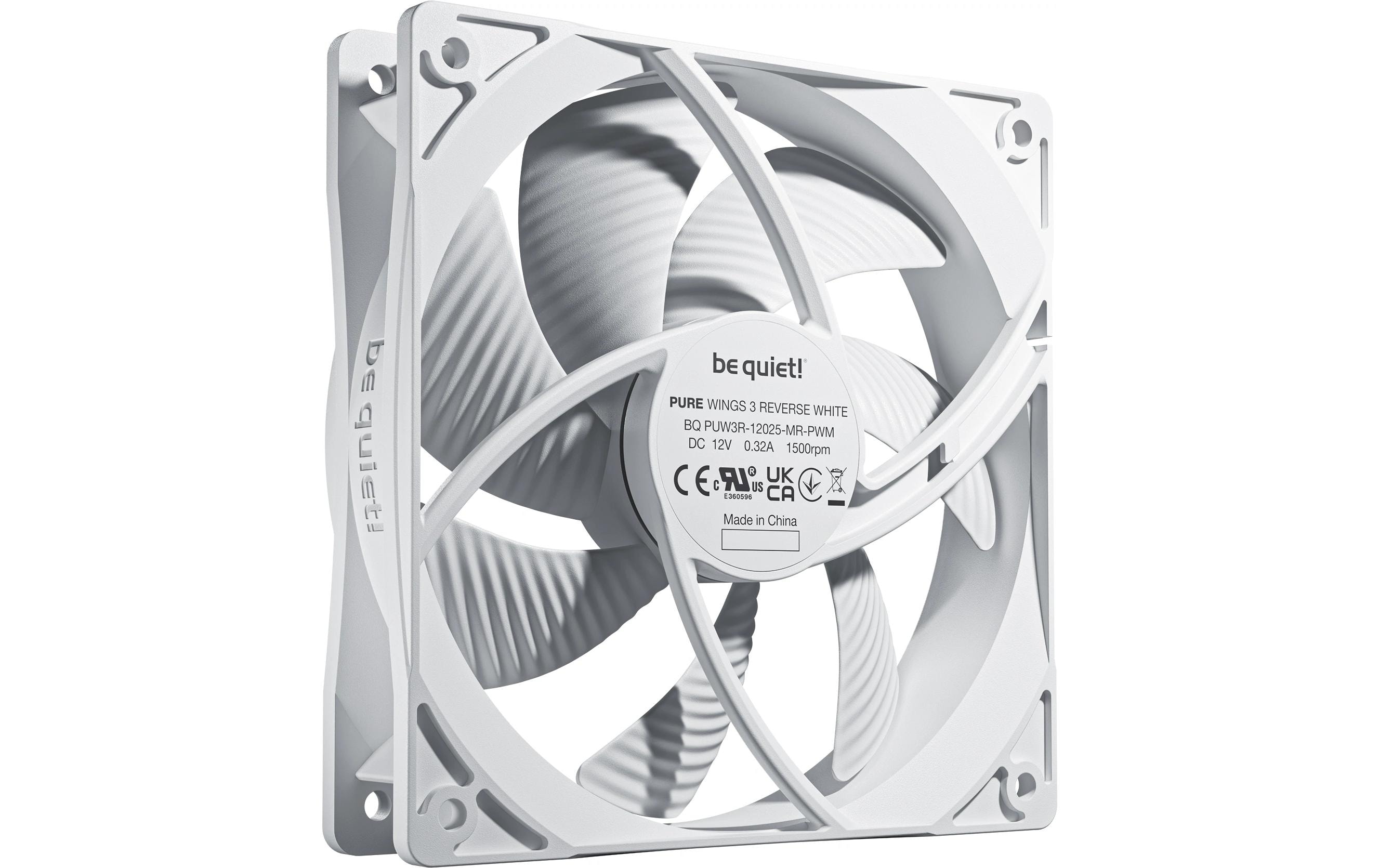 be quiet! PC-Lüfter PURE WINGS 3 120mm PWM Reverse White 3-Pack be quiet! PC-Lüfter PURE WINGS 3 120mm PWM Reverse White 3-Pack