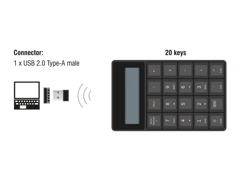 Delock Ziffernblock 2.4 GHz