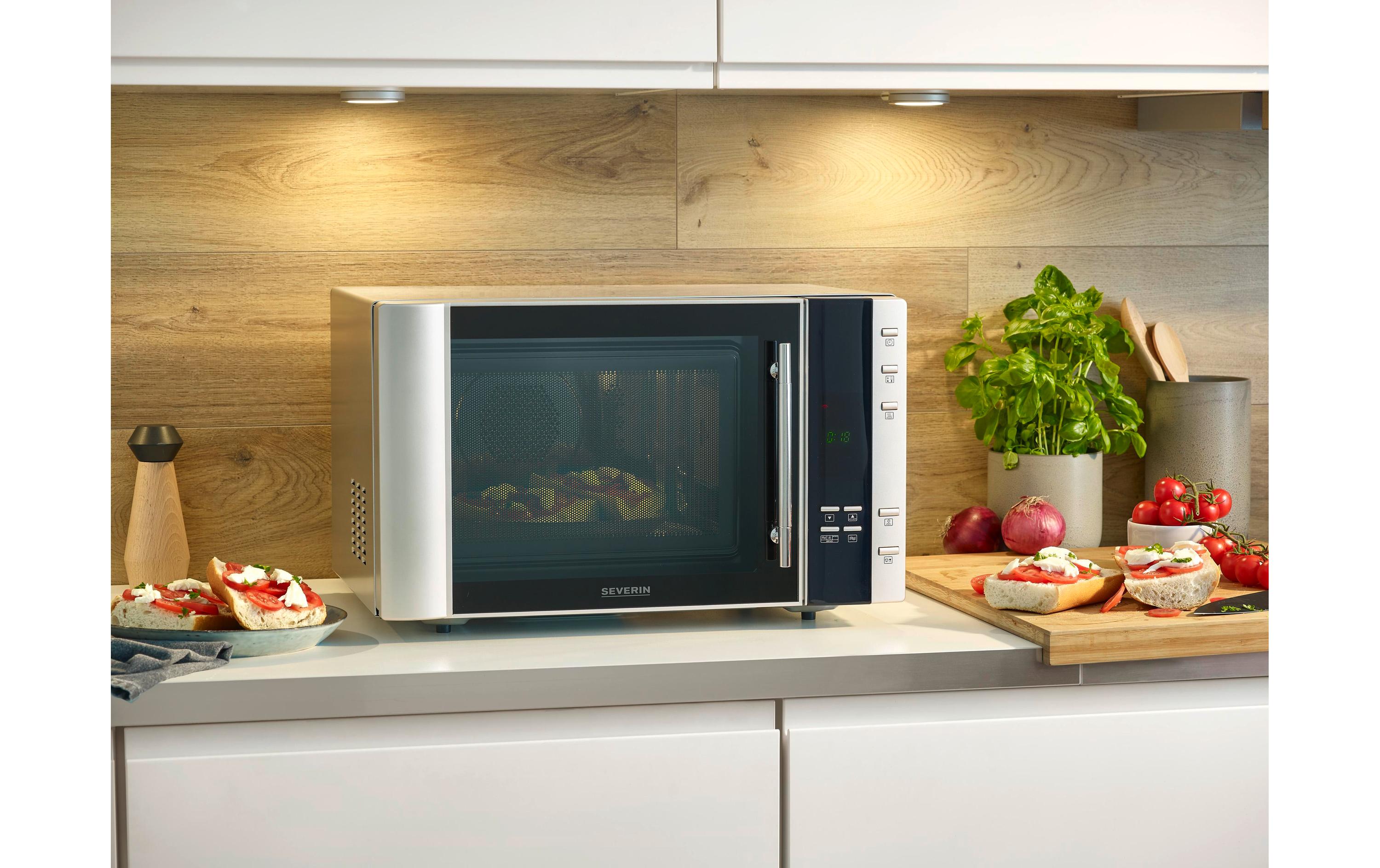 Severin Mikrowelle mit Grill MW 7775 Schwarz/Silber Severin Mikrowelle mit Grill MW 7775 Schwarz/Silber