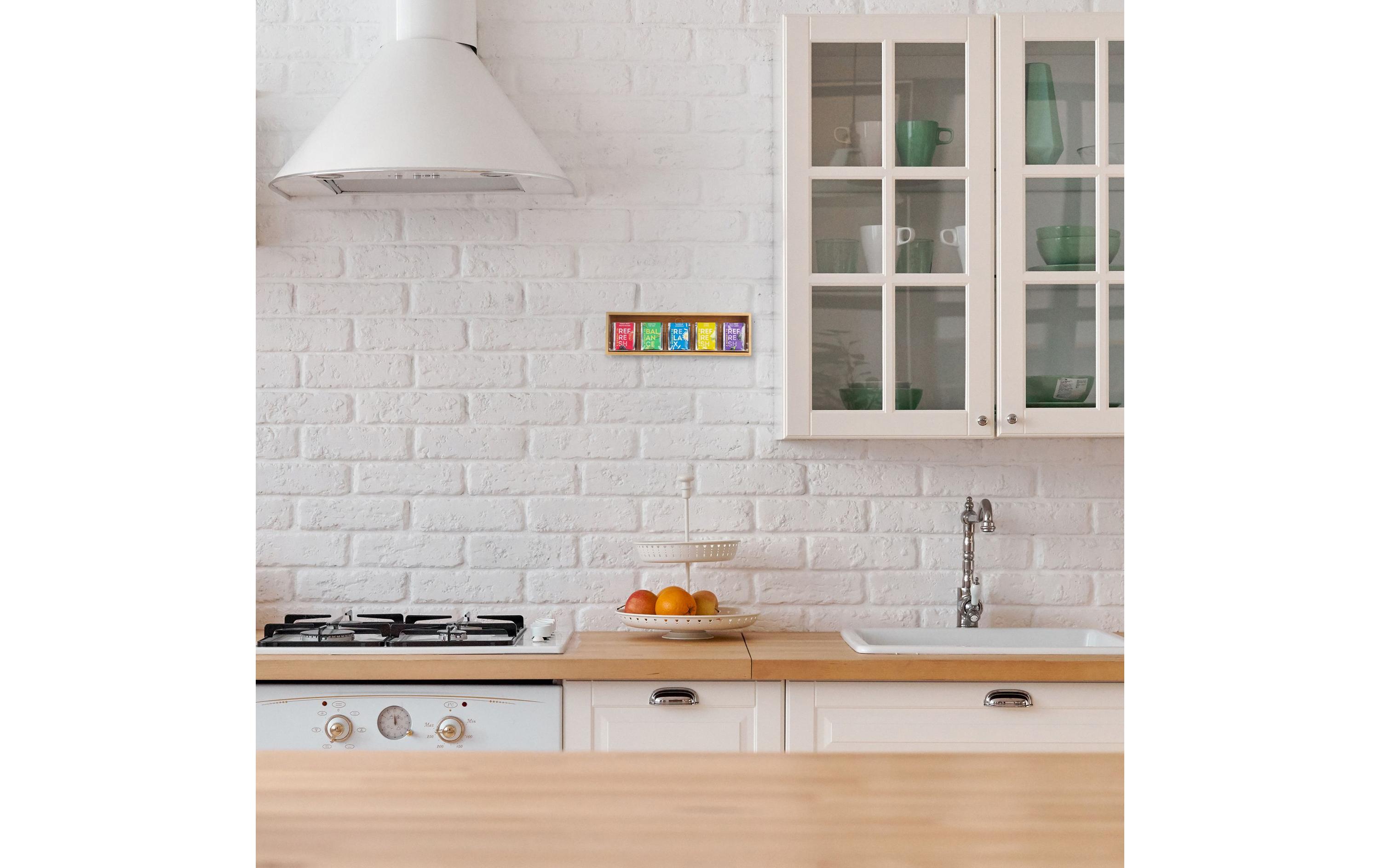 relaxdays Teebeutel-Box Braun