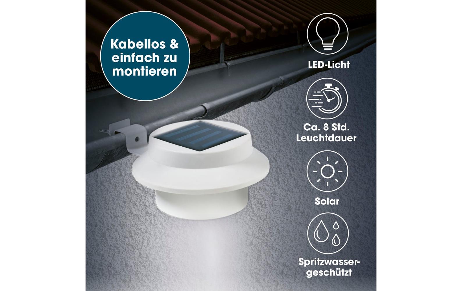 EASYmaxx Solar-Leuchte Dachrinne 3er-Set 1.2 V EASYmaxx Solar-Leuchte Dachrinne 3er-Set 1.2 V