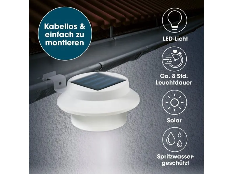 EASYmaxx Solar-Leuchte Dachrinne 3er-Set 1.2 V