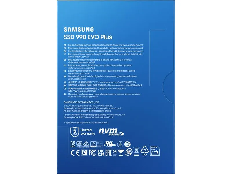Samsung SSD 990 EVO Plus NVMe M.2 2280 NVMe 1000 GB Samsung SSD 990 EVO Plus NVMe M.2 2280 NVMe 1000 GB