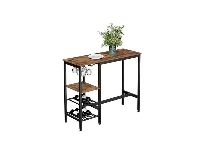 VASAGLE Bartisch Industrial 40 x 90 cm, Braun/Schwarz VASAGLE Bartisch Industrial 40 x 90 cm, Braun/Schwarz