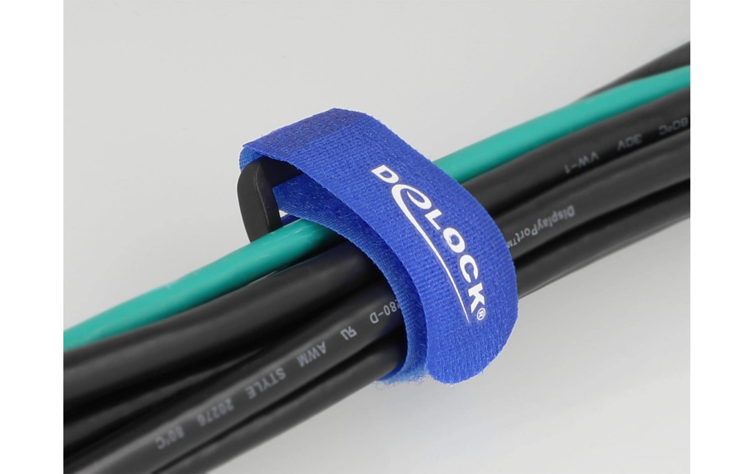 Delock Klettkabelbinder Blau 280 mm x 38 mm 3 Stück