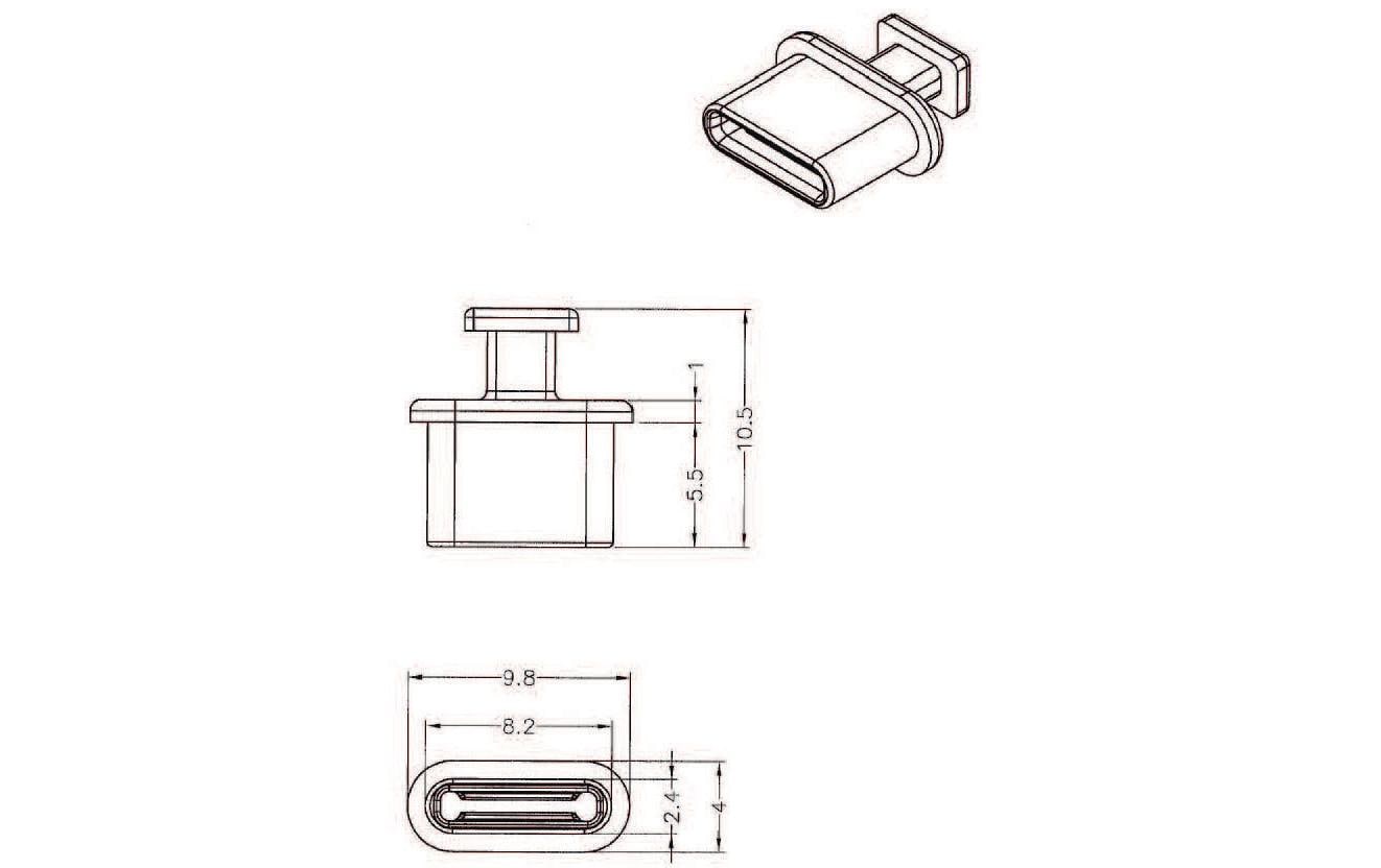 Delock Blindstecker/Staubschutz USB-C 10 Stück Schwarz mit Griff