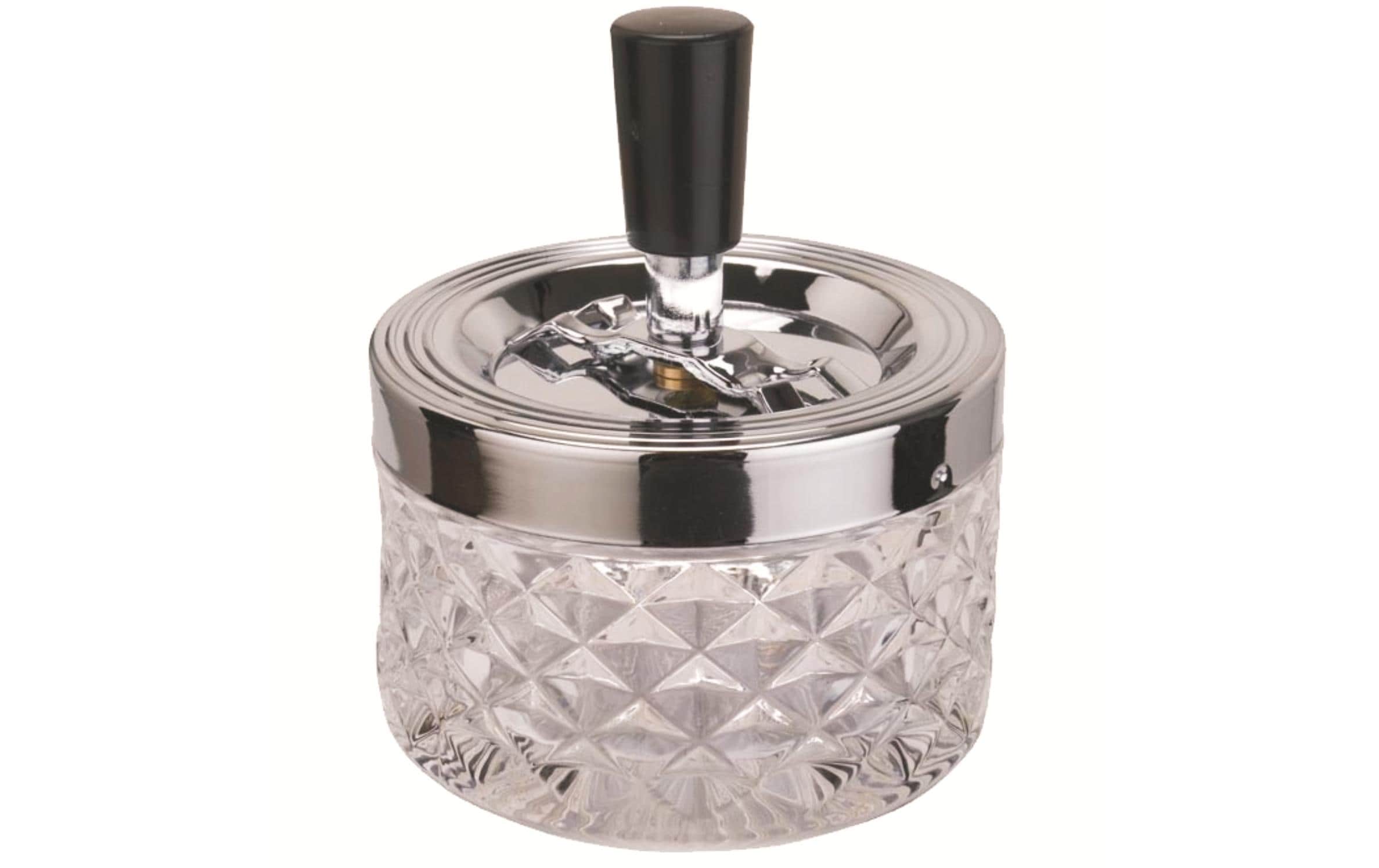 Dameco Aschenbecher mit Schleuderdeckel, Transparent