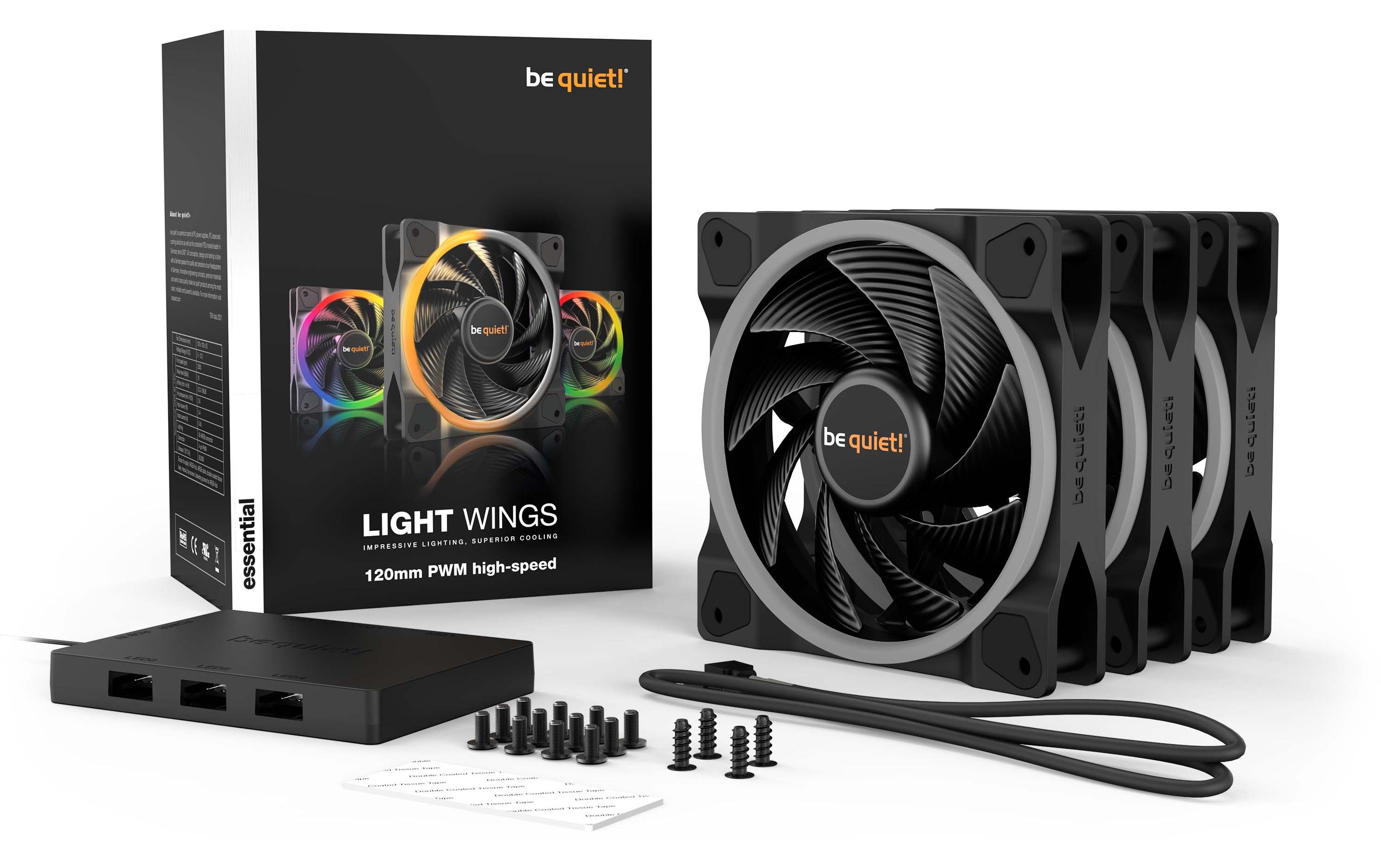 be quiet! PC-Lüfter Light Wings high-speed 120 mm 3er Pack