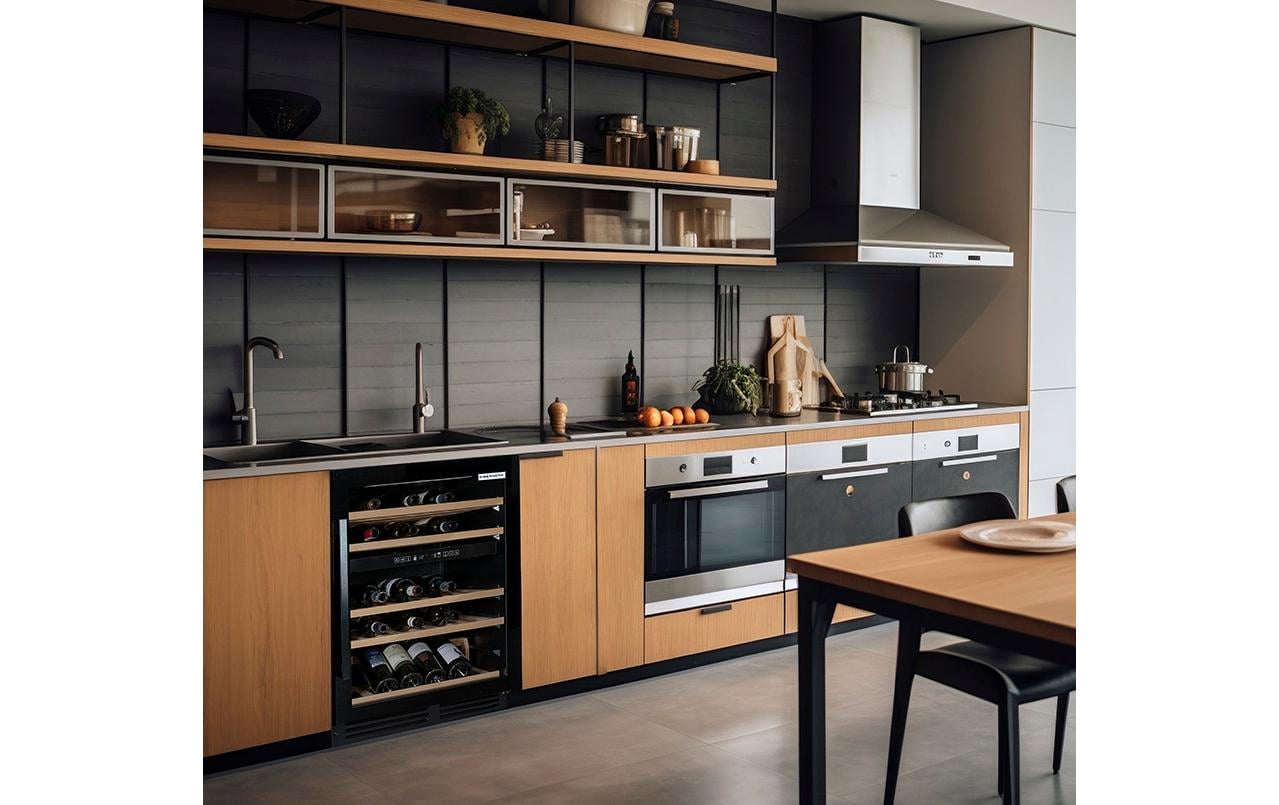 Kibernetik Einbau Weinklimaschrank WKE 46 Schwarz, Rechts, Wechselbar