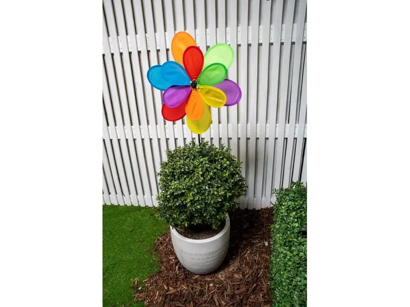 Arti Casa 502175 Gartenwindrad Kunststoff Blume Mehrfarbig