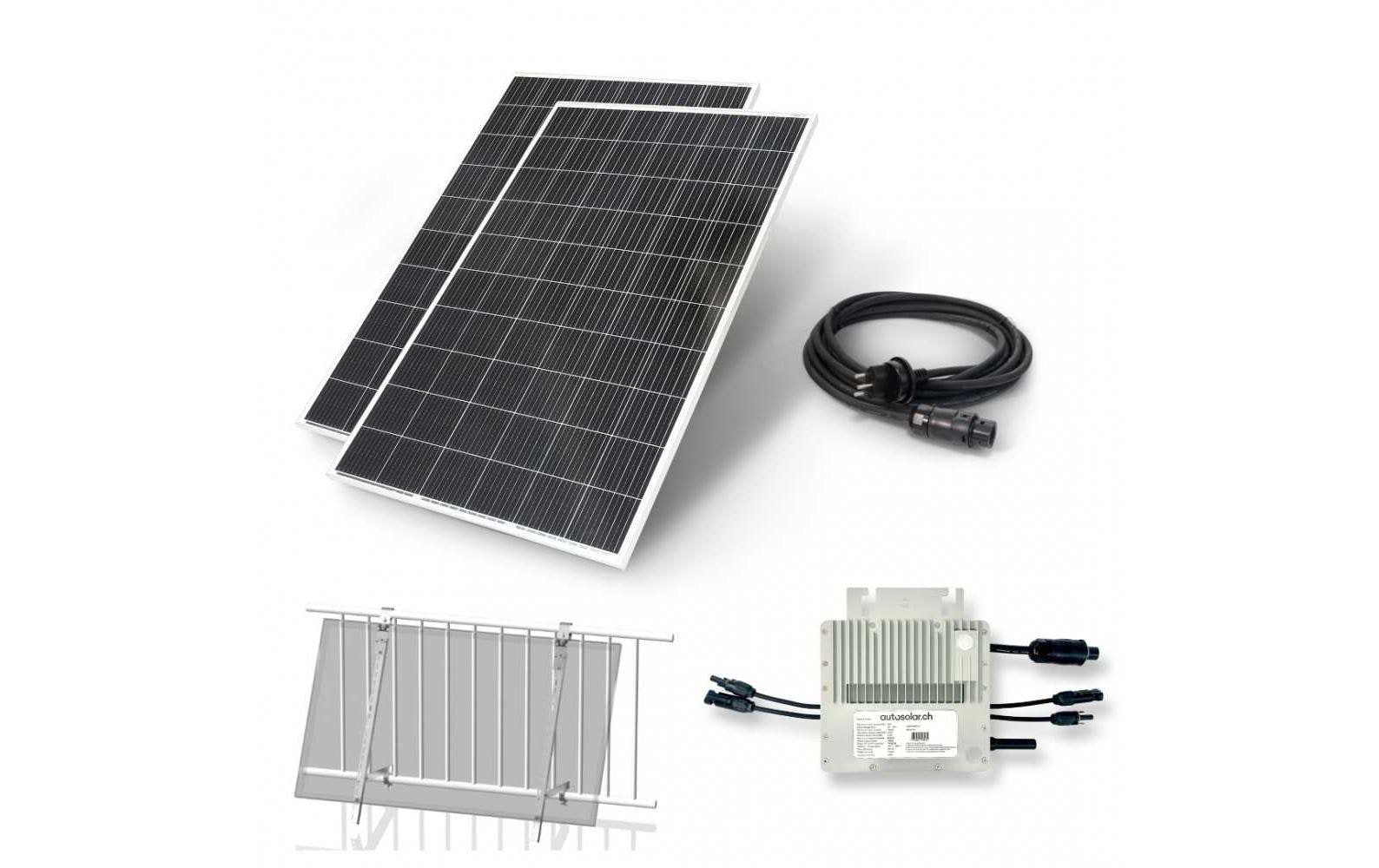 autosolar Solaranlage Balkonkraftwerk 600W, W-Halter