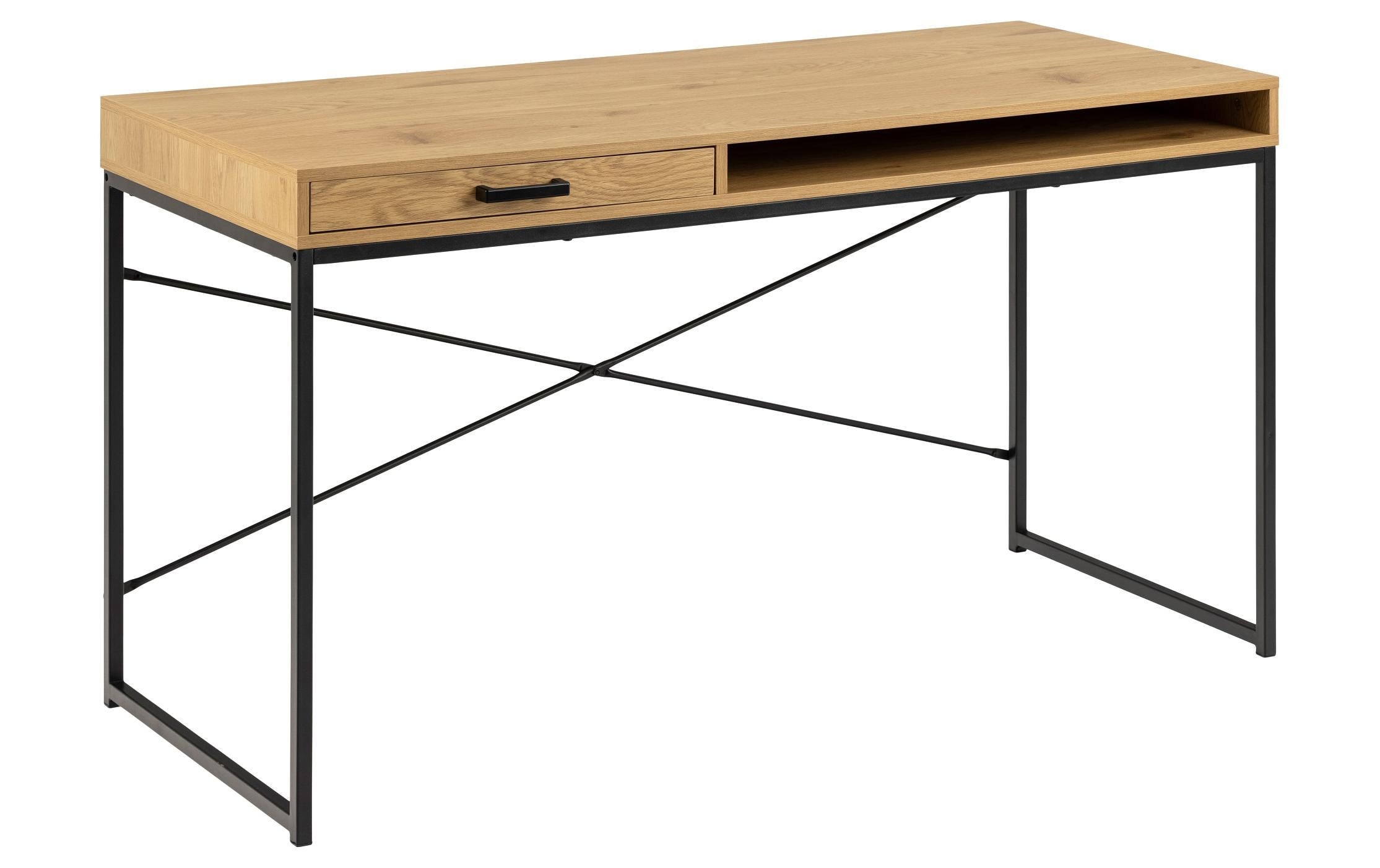 AC Design Tisch Seaford, Schwarz matt / Wildeiche matt