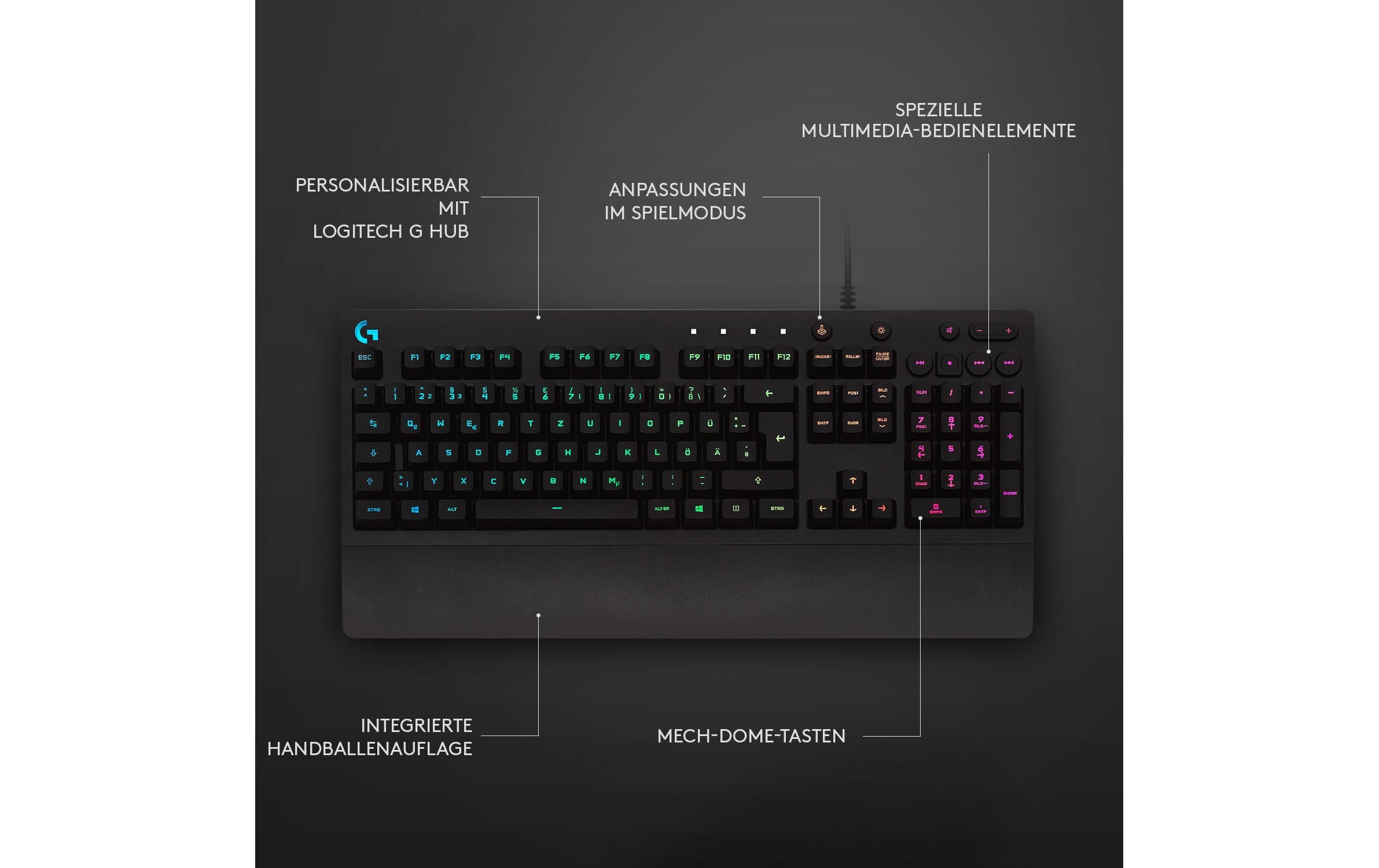 Logitech Gaming-Tastatur G213 Prodigy DE-Layout