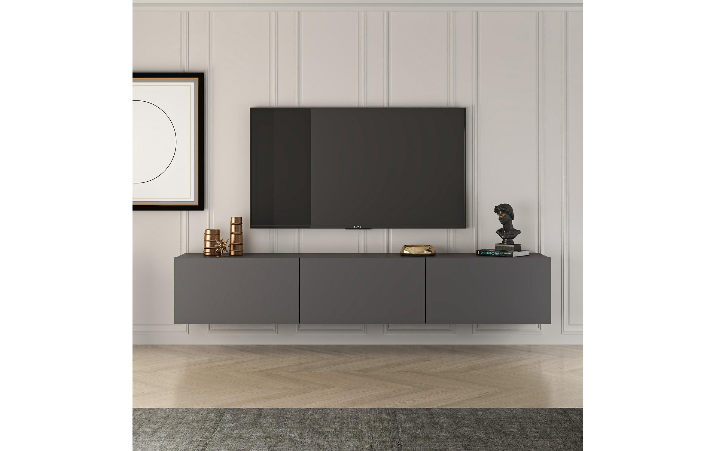 Woody Fashion TV-Möbel West 150 x 32 cm, Schwarz Woody Fashion TV-Möbel West 150 x 32 cm, Schwarz