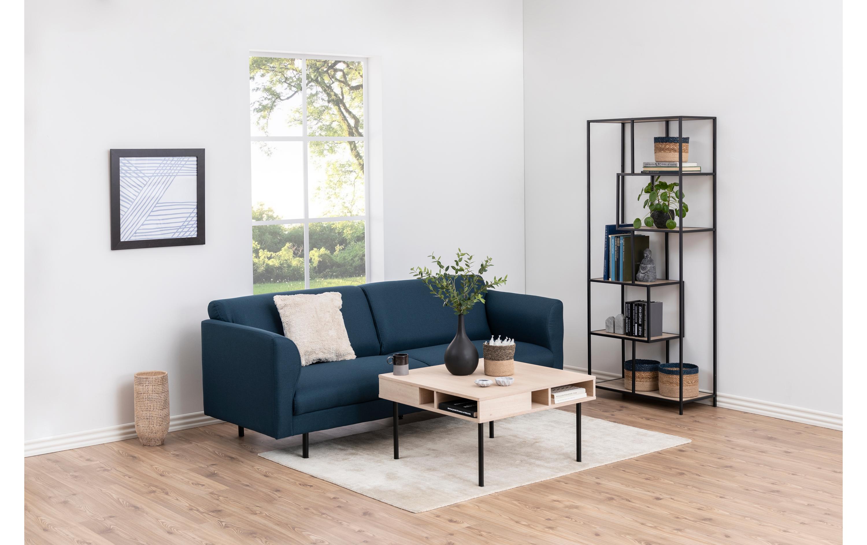 AC Design Regal Seaford 77 x 35 x 185cm, Braun/Schwarz