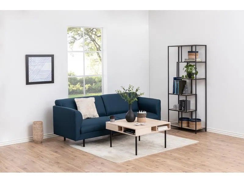 AC Design Regal Seaford 77 x 35 x 185cm, Braun/Schwarz