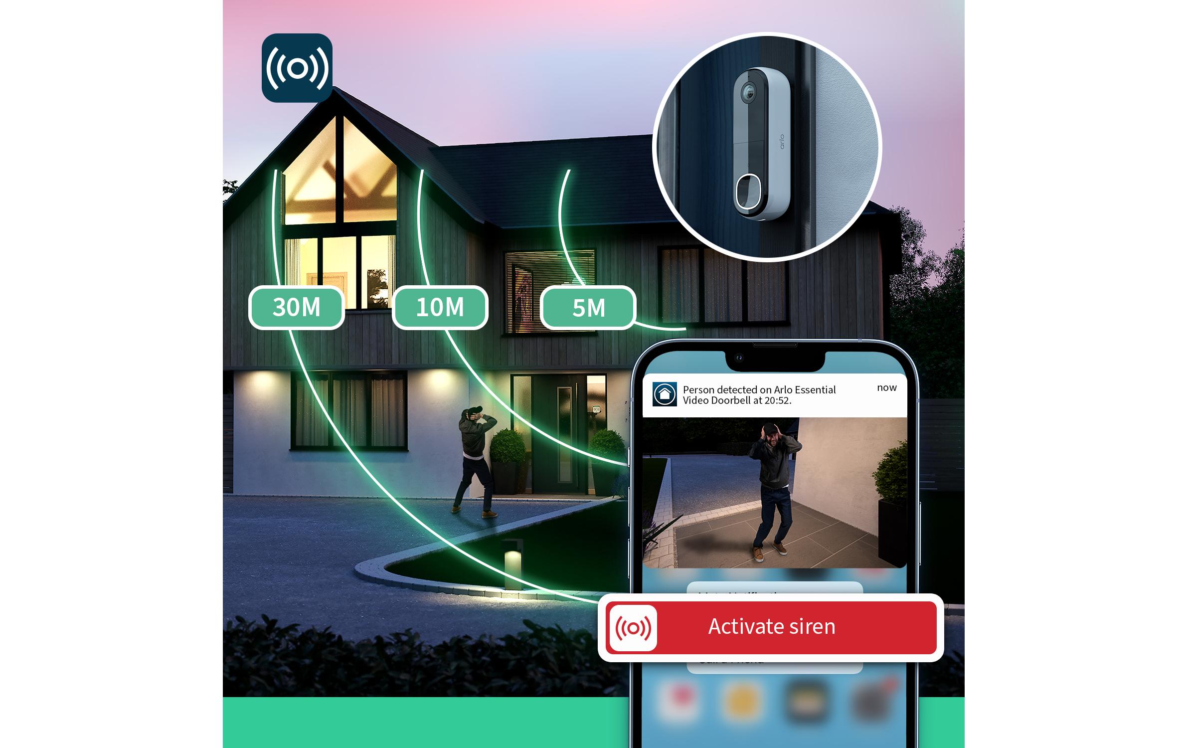 Arlo Kabellose Video-Türklingel inkl. Türgong