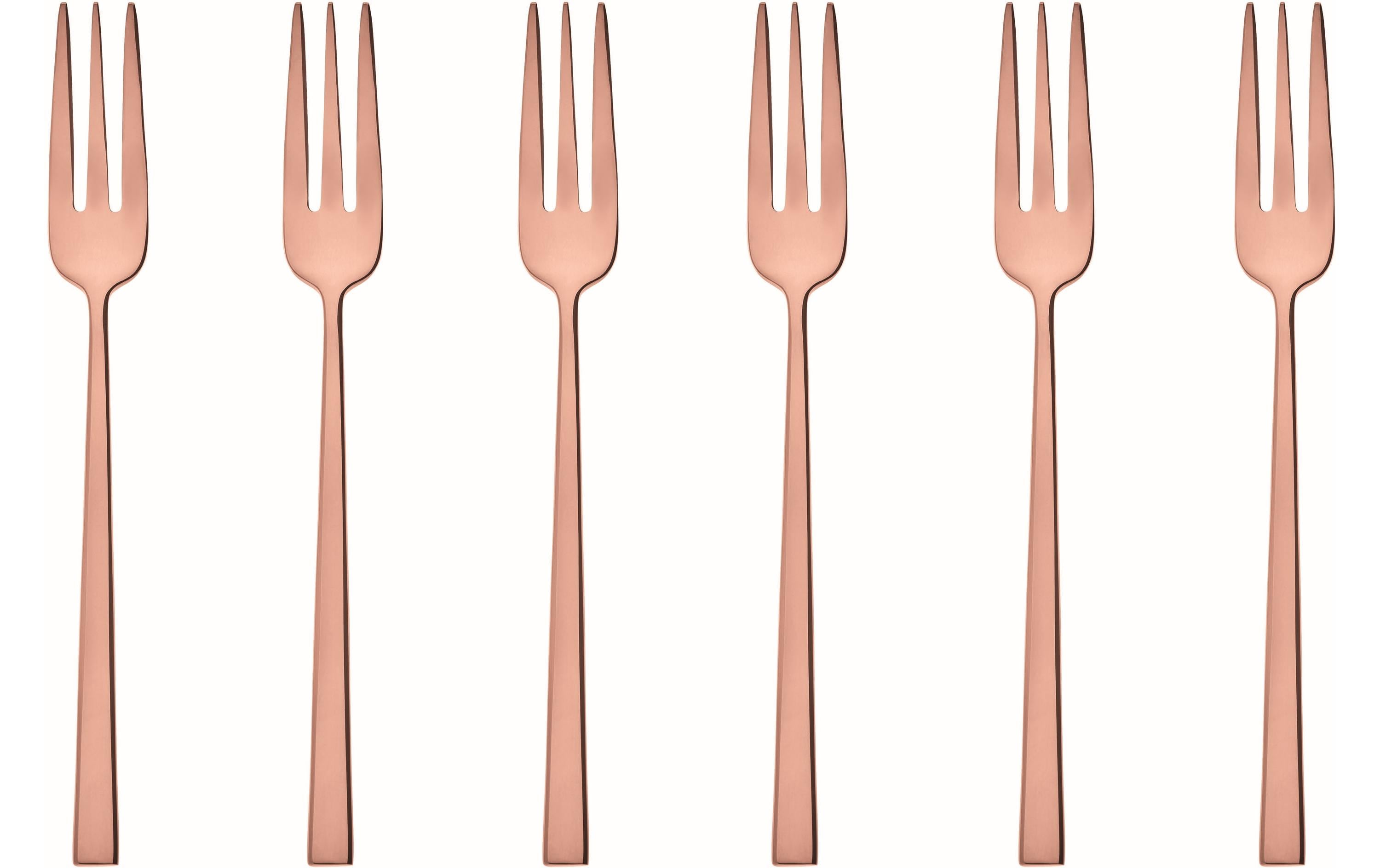 Sambonet Kuchengabel Rock 6 Stück, Kupfer