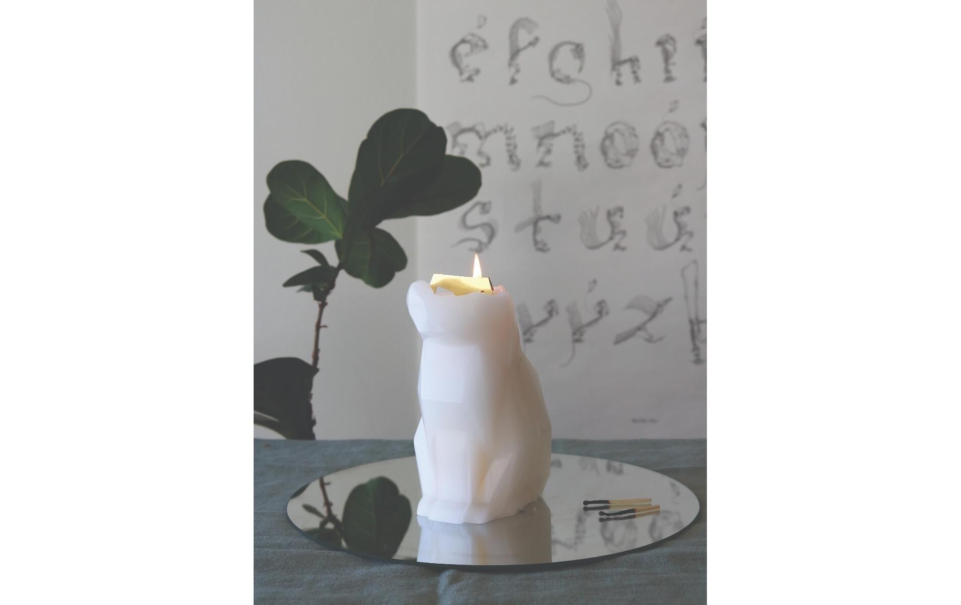 54Celsius Kerze PyroPet Cat Kisa Weiss