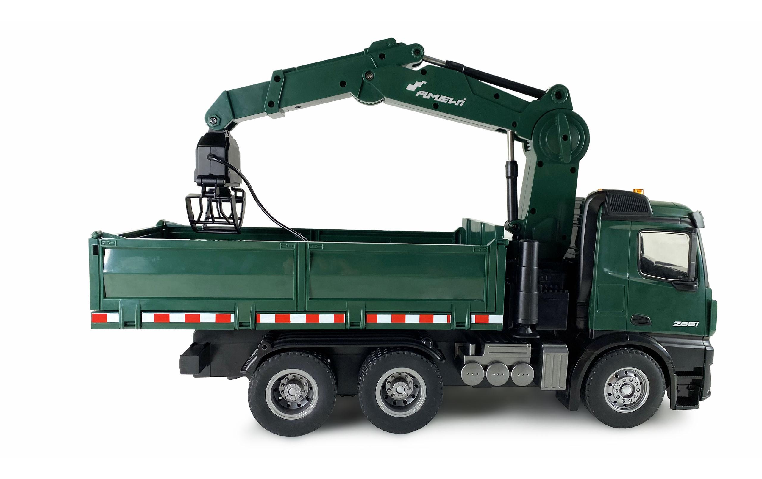 Amewi Lastwagen Mercedes Benz Arocs Kipper mit Kran 1:18, RTR