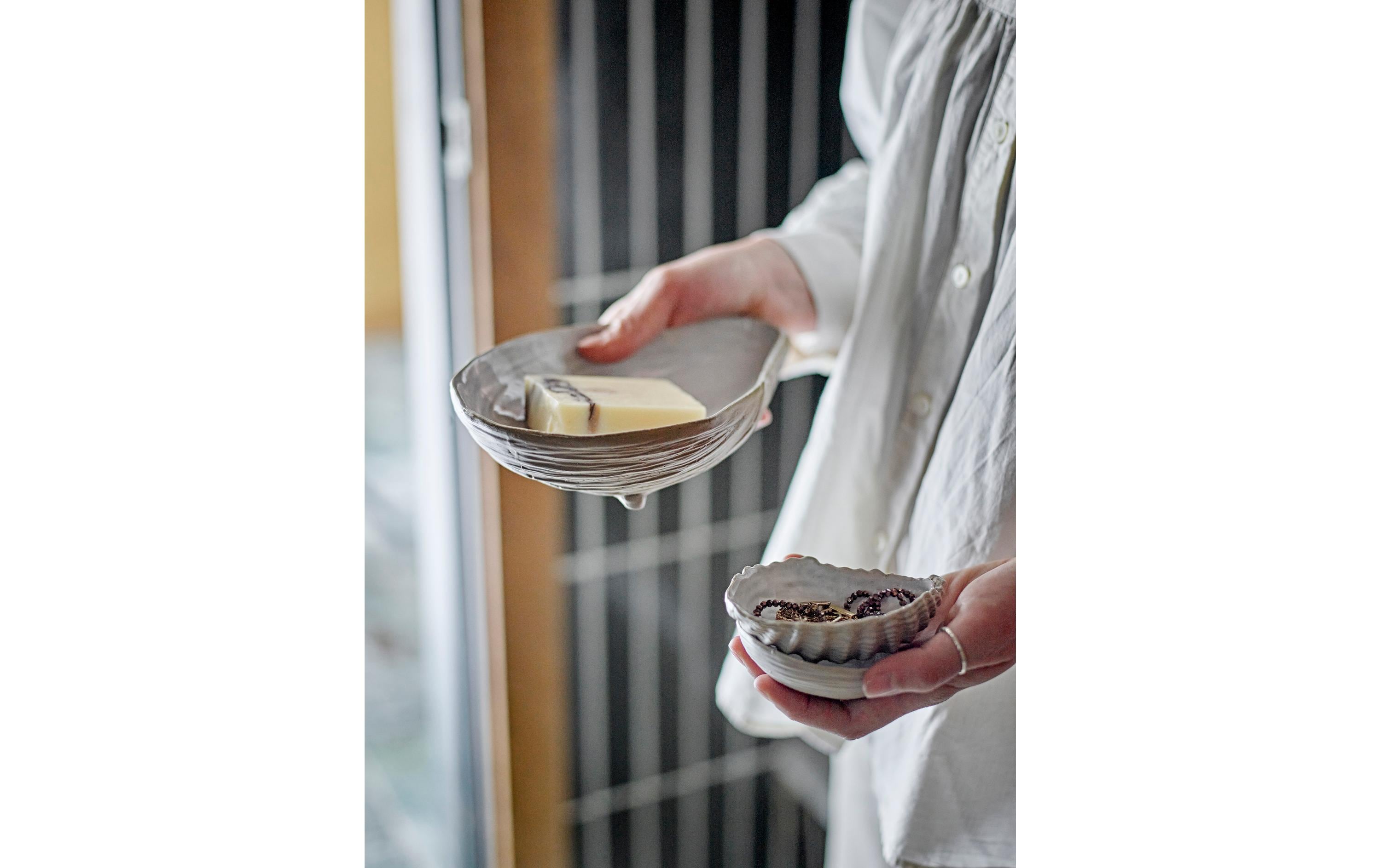 Bloomingville Dekoschale Bakur 2er Set, 7 cm/7.5 cm, Grau