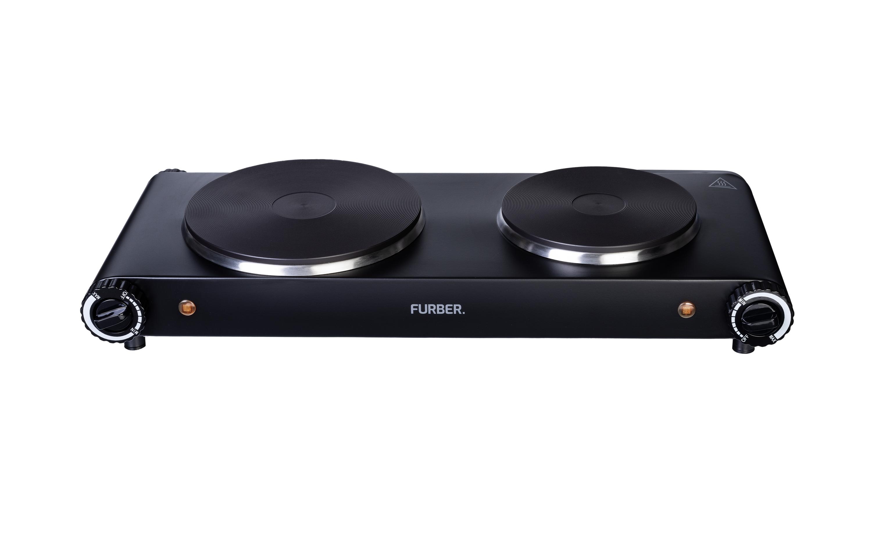 FURBER Doppelkochplatte Schwarz, 1500 W / 1000 W