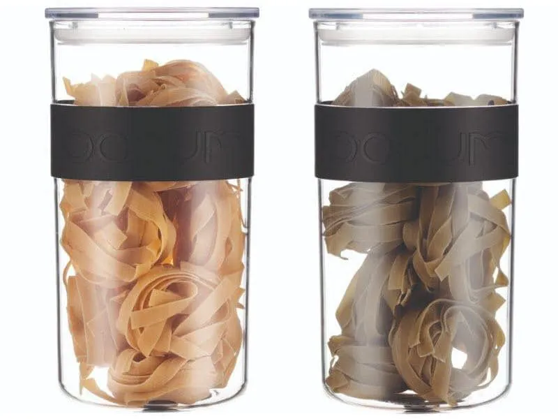 Bodum Vorratsglas Presso 2 Stück, 2 l, Transparent/Schwarz