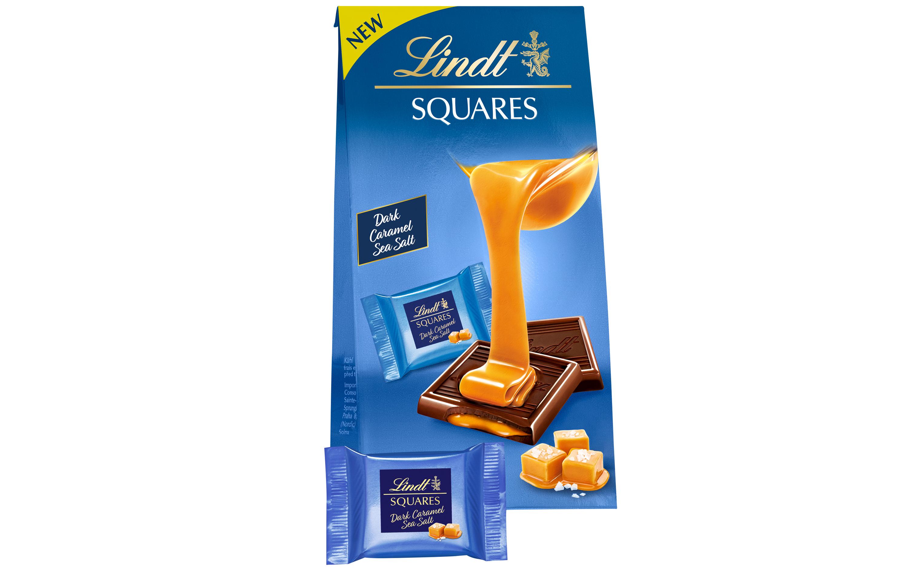 Lindt Schokoladen-Pralinen Squares Dark Caramel Sea Salt 144 g Lindt Schokoladen-Pralinen Squares Dark Caramel Sea Salt 144 g