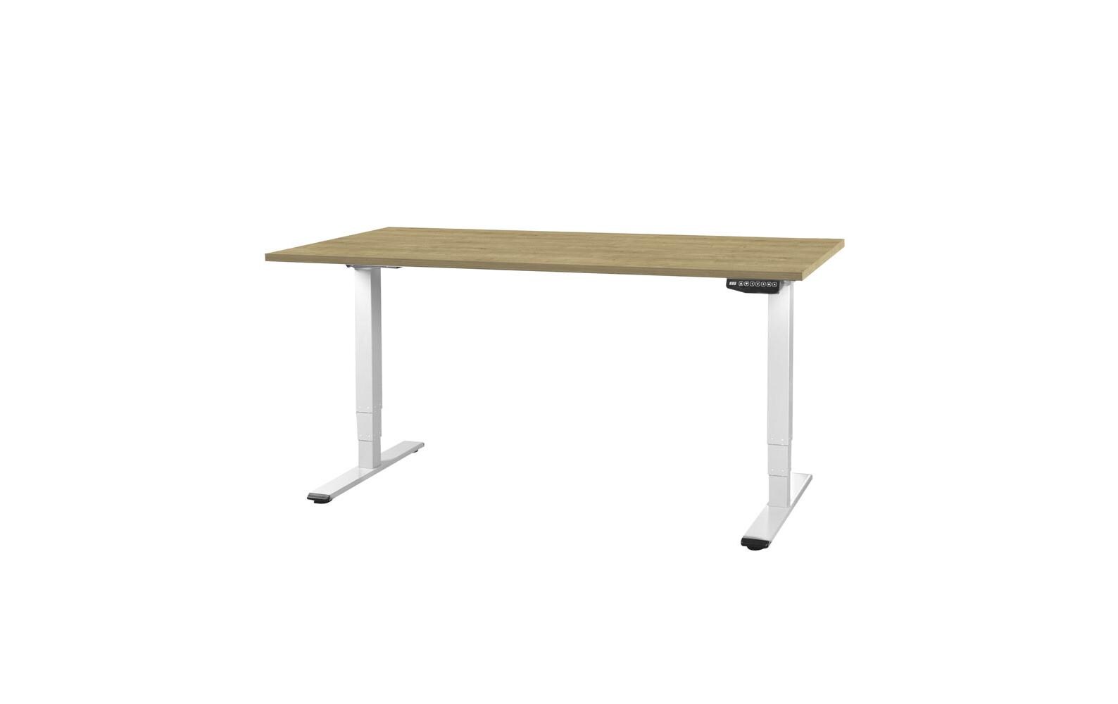 Contini höhenverstellbarer Bürotisch 1.4 x 0.8 m Eiche/Weiss