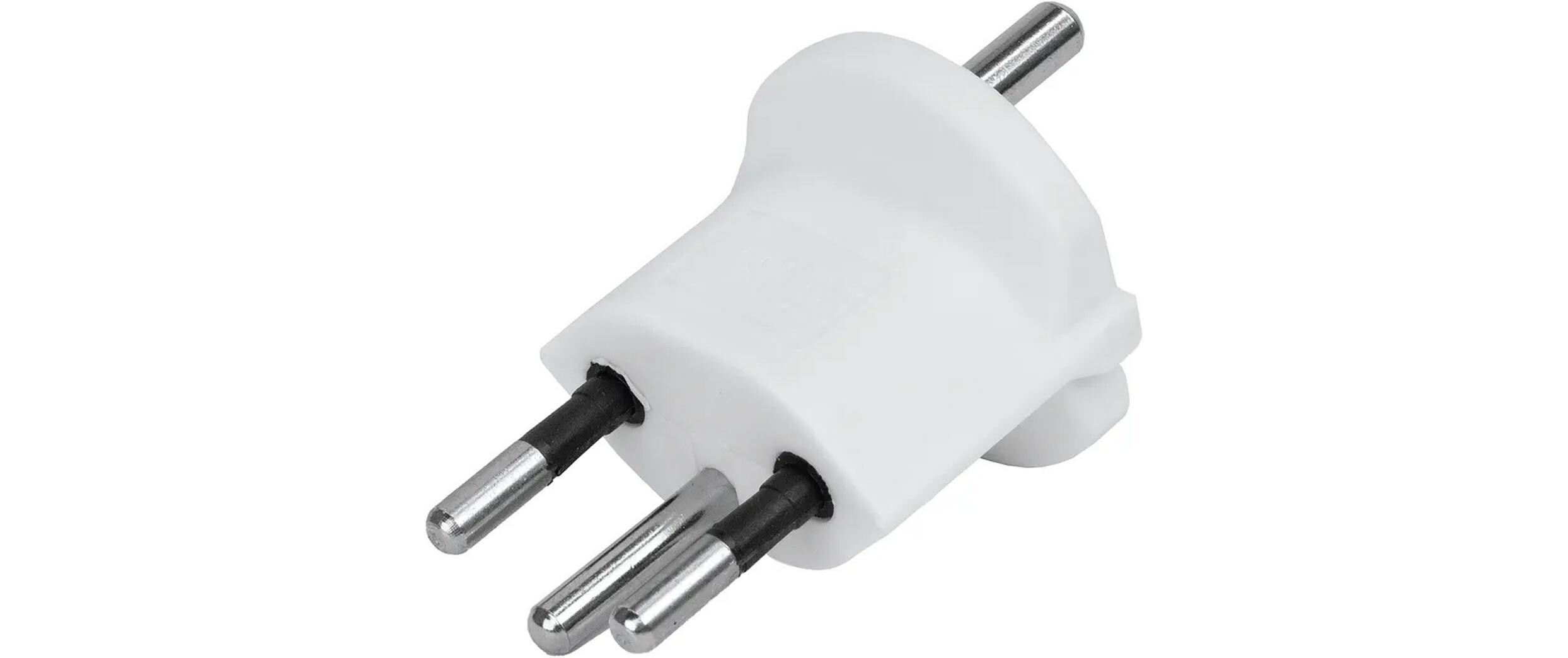 STEFFEN Fixadapter Deutschland CEE7/7 auf Schweiz T12 3-polig, Weiss