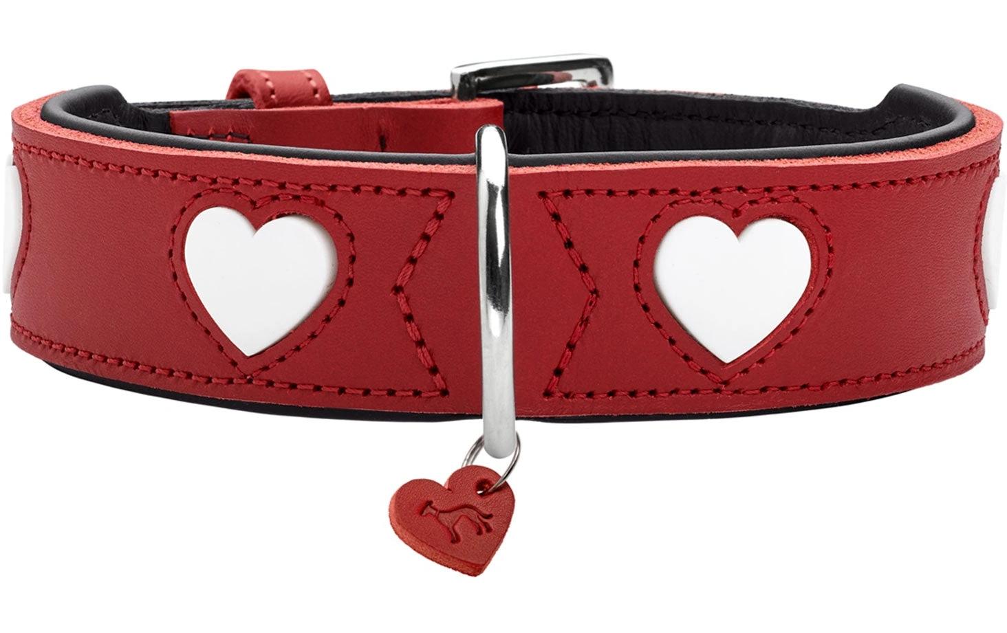 Hunter Halsband Love S-M (50), Rot/Schwarz Hunter Halsband Love S-M (50), Rot/Schwarz
