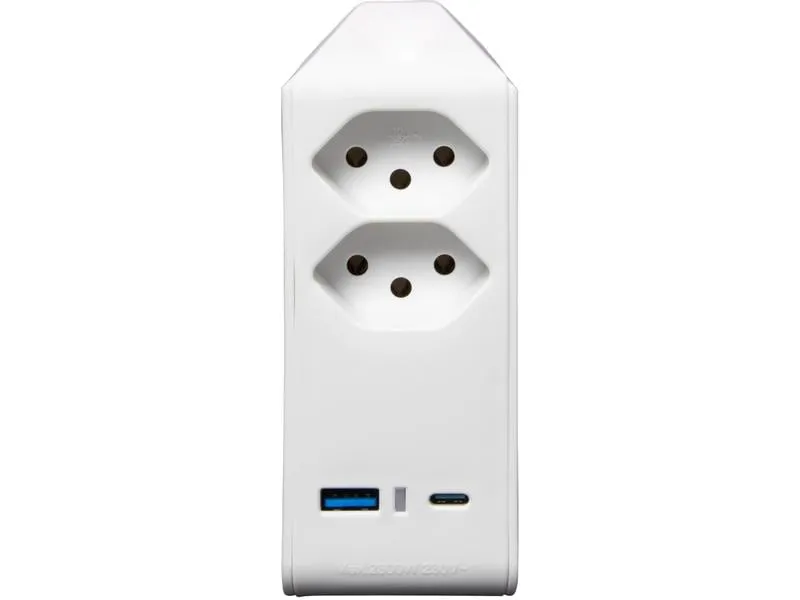 Brennenstuhl Abzweigstecker 2 x T13, 1 x USB A, 1 x USB C, 300° drehbar Brennenstuhl Abzweigstecker 2 x T13, 1 x USB A, 1 x USB C, 300° drehbar