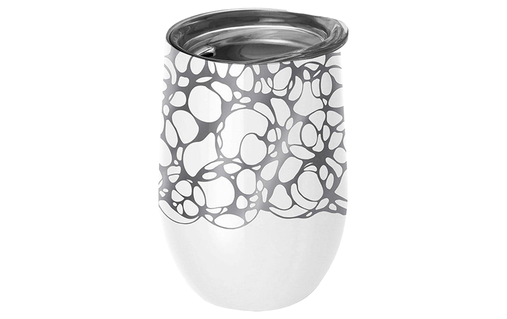 BioLoco Thermobecher Office-Silver Swell 420 ml, Grau/Weiss