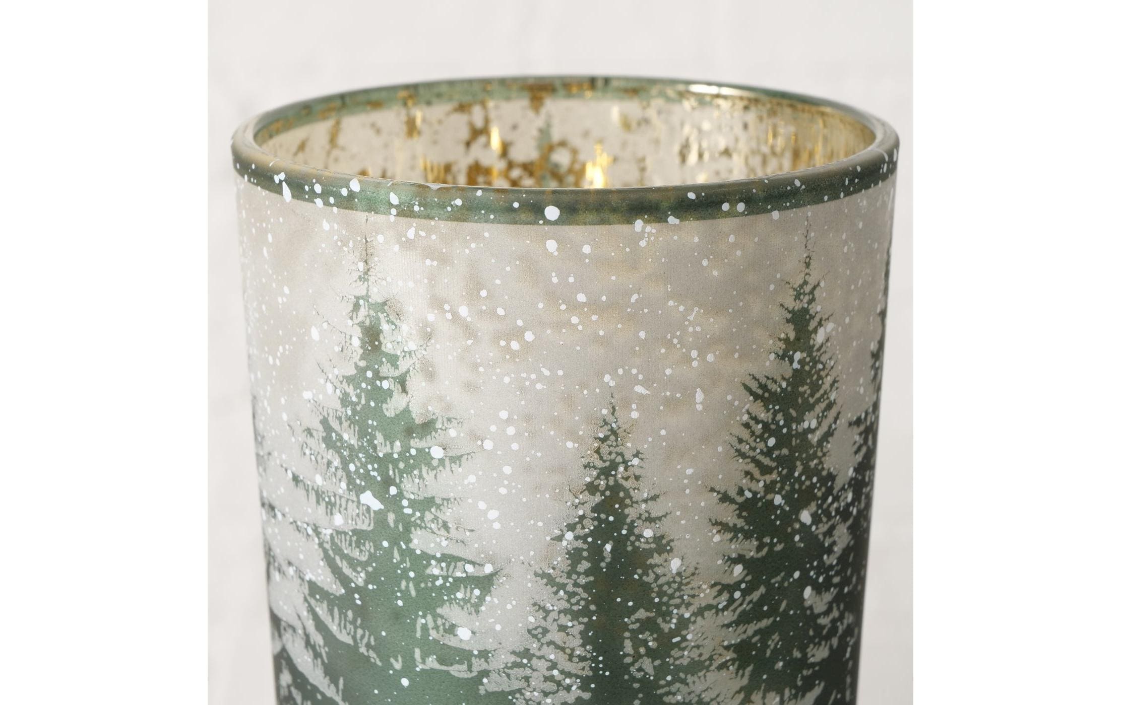 Boltze Weihnachtswindlicht Elmas Glas, 12.5 x 10 cm