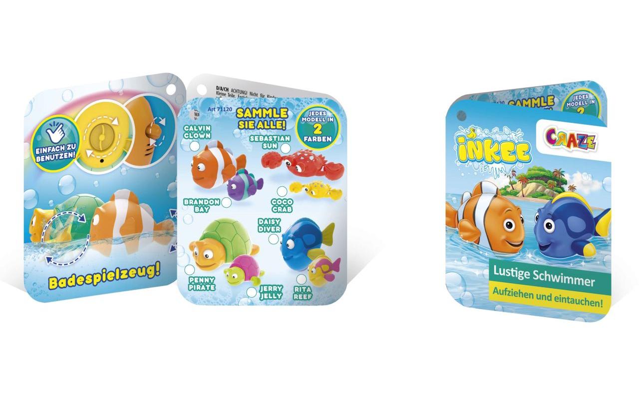 Craze Inkee Aufziehspielzeug assortiert, 4 Stück