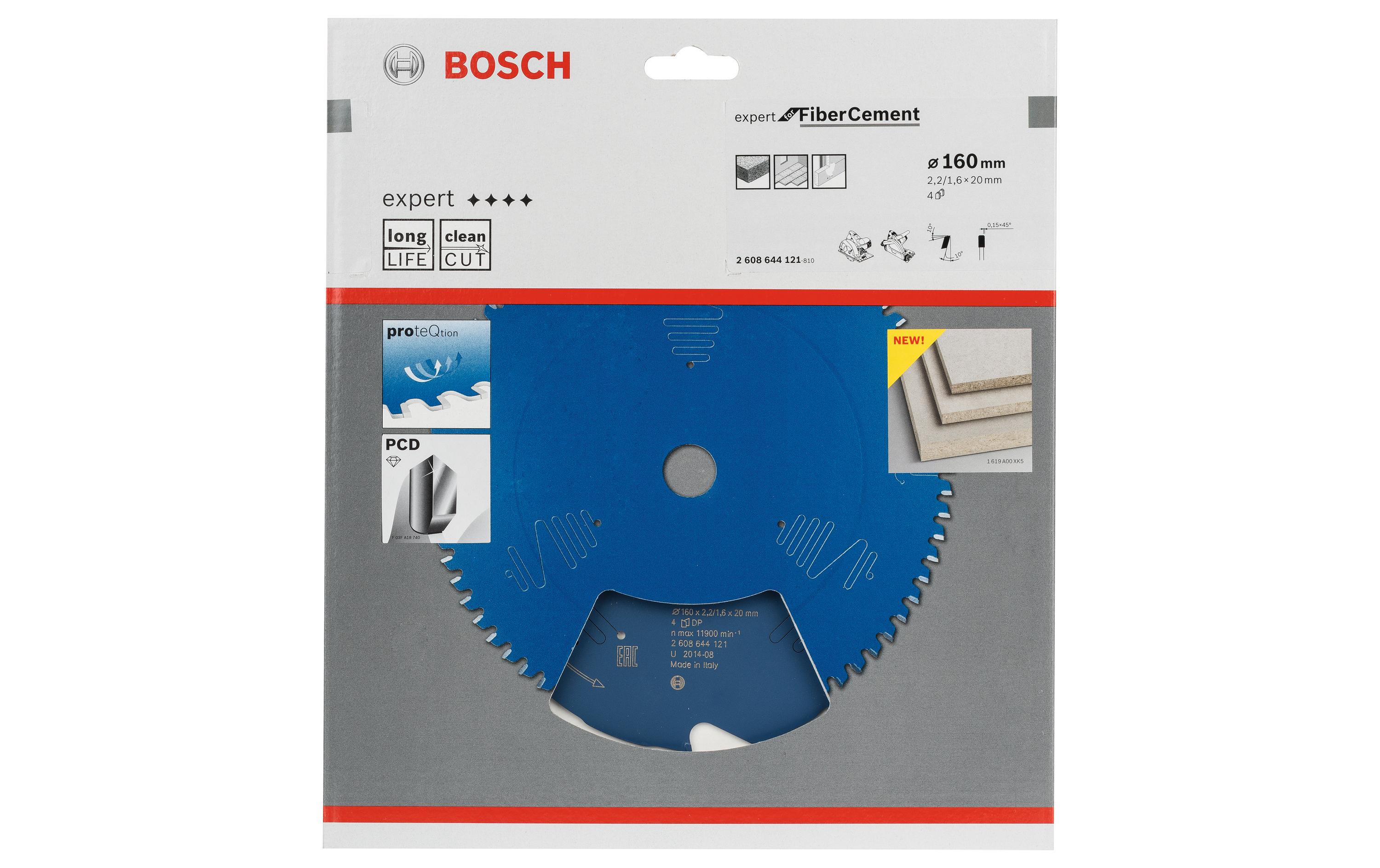 Bosch Professional Kreissägeblatt Expert Fibre Cement, 160 x 20 x 2.2 mm, Z 4