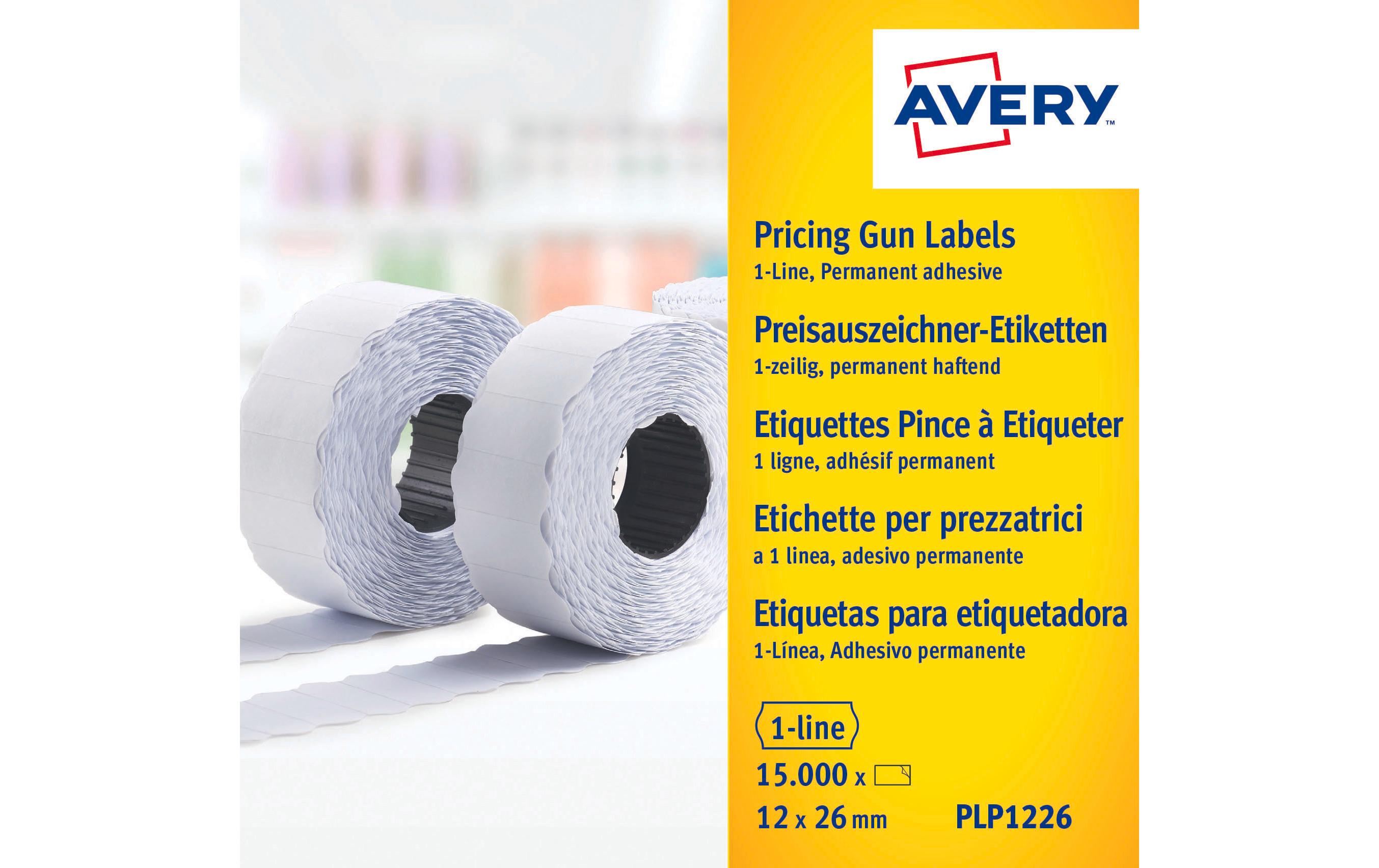 Avery Zweckform Preisauszeichnungsetikett Permanent 26 x 12 mm, 15000 Stück Avery Zweckform Preisauszeichnungsetikett Permanent 26 x 12 mm, 15000 Stück