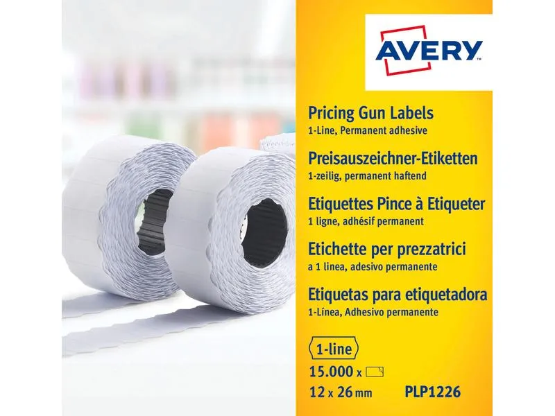 Avery Zweckform Preisauszeichnungsetikett Permanent 26 x 12 mm, 15000 Stück Avery Zweckform Preisauszeichnungsetikett Permanent 26 x 12 mm, 15000 Stück
