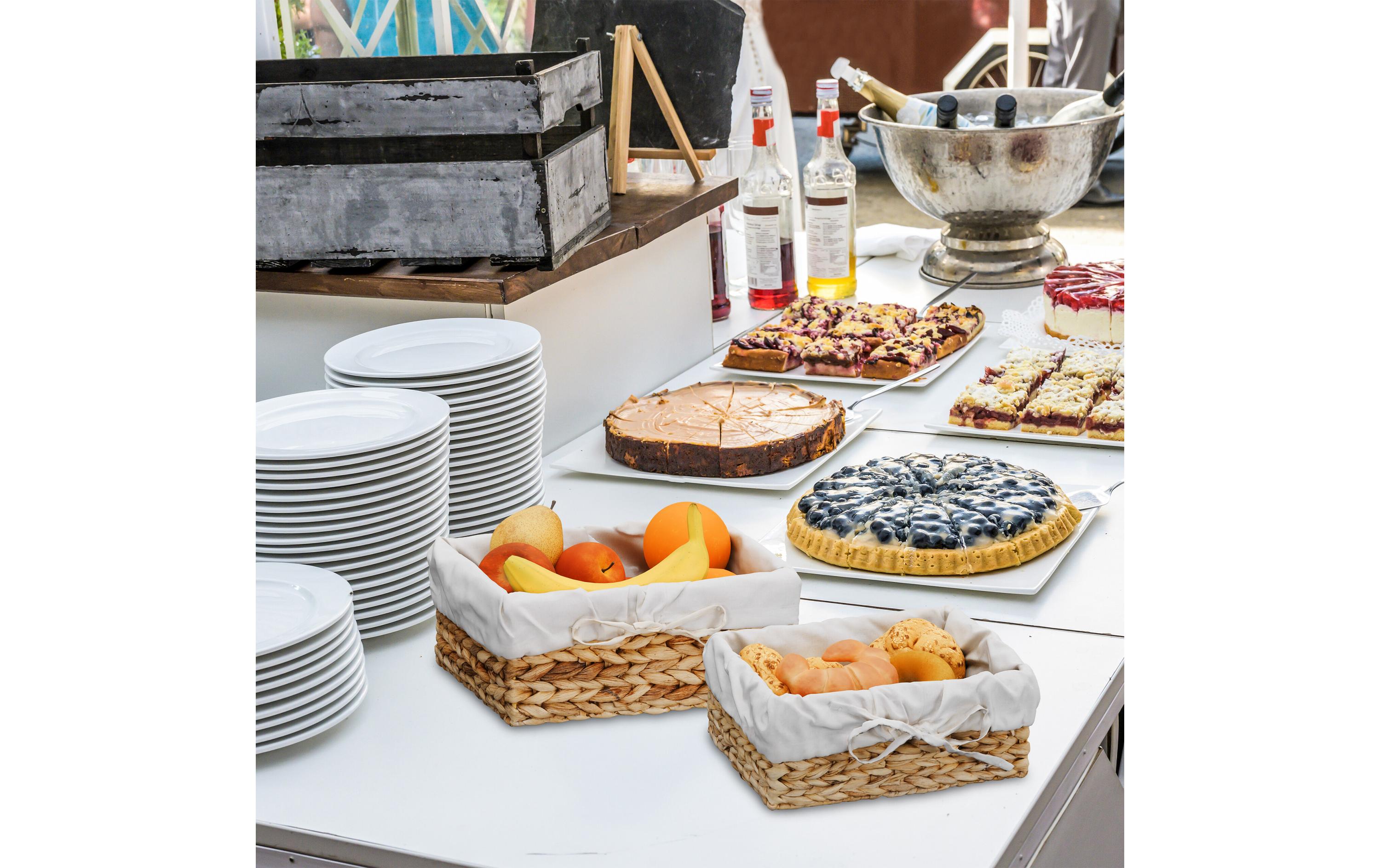 relaxdays Brotkorb Set Crème/Hellbraun