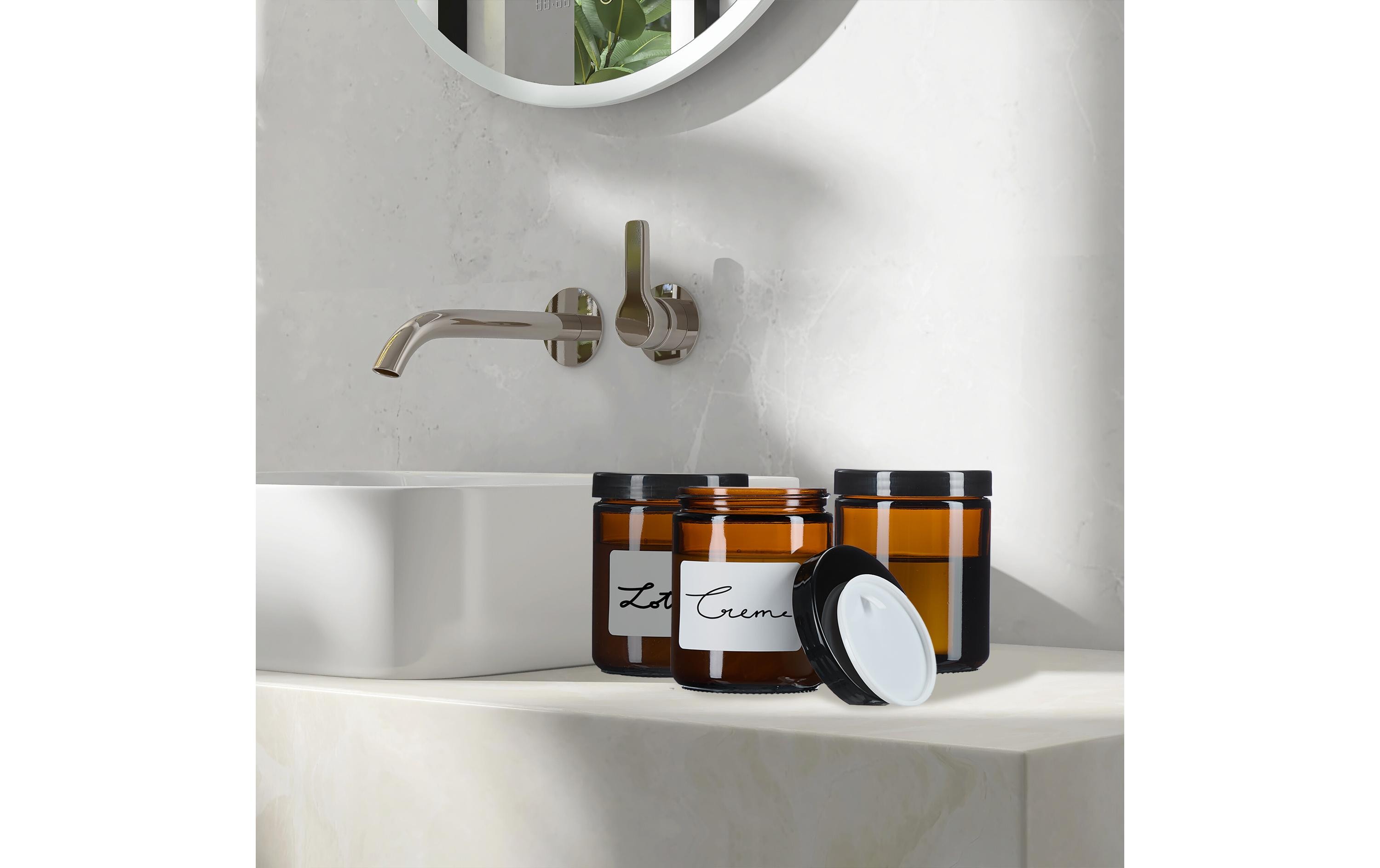 relaxdays Braunglas Salbentiegel 240 ml, 12 Stück