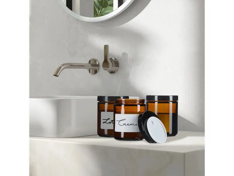 relaxdays Braunglas Salbentiegel 240 ml, 12 Stück relaxdays Braunglas Salbentiegel 240 ml, 12 Stück