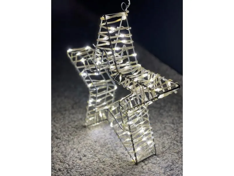 Dameco LED-Figur Stern, 100 LEDs, 5 x 30 cm, Silber Dameco LED-Figur Stern, 100 LEDs, 5 x 30 cm, Silber