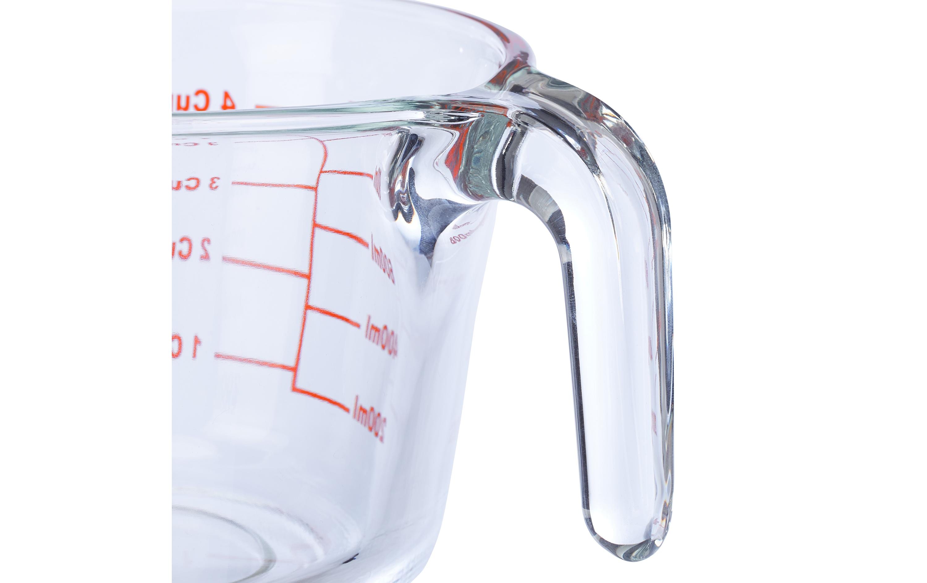 relaxdays Messbecher 1 L, Rot/Transparent