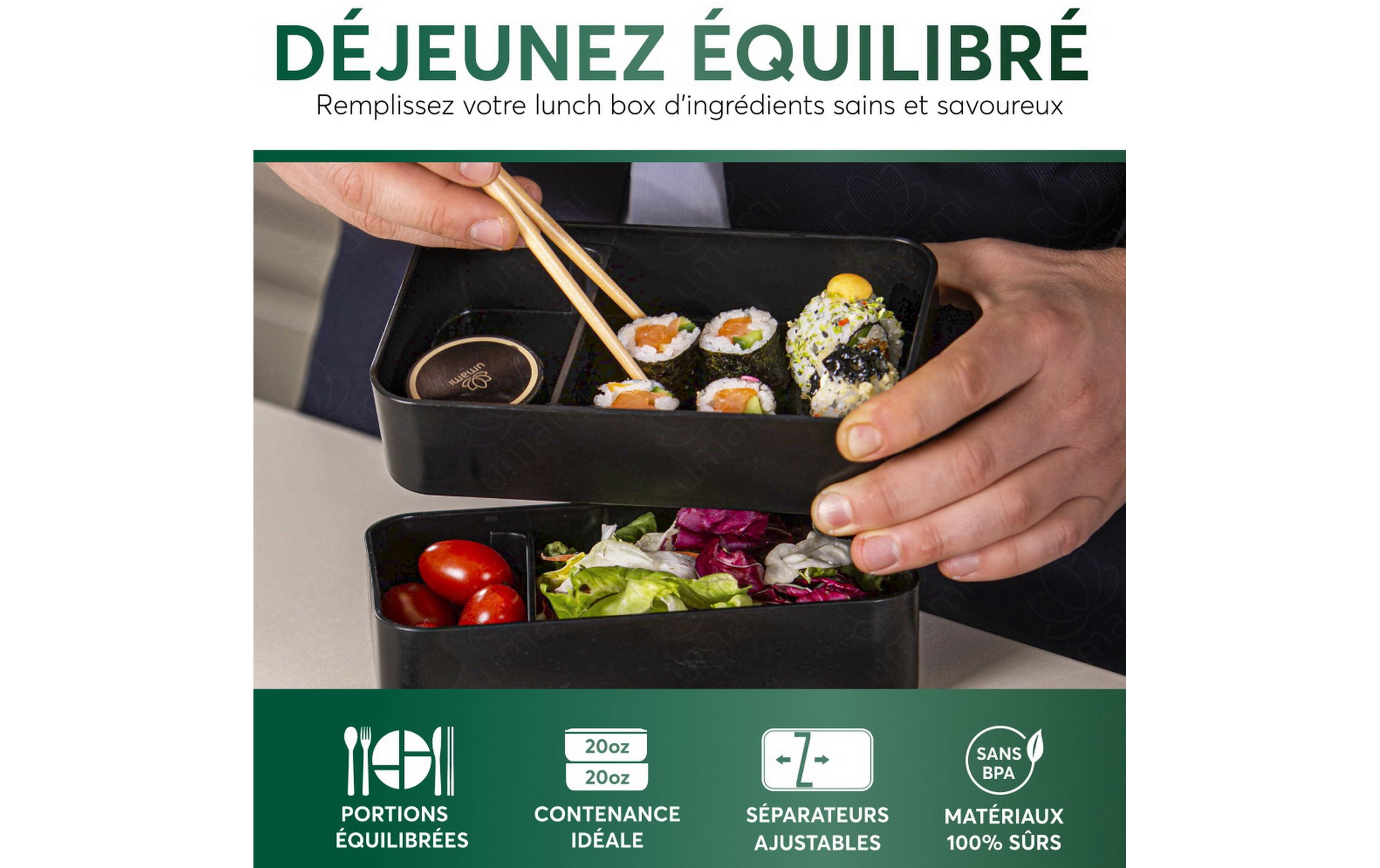 Umami Lunchbox Original L Black und Bamboo