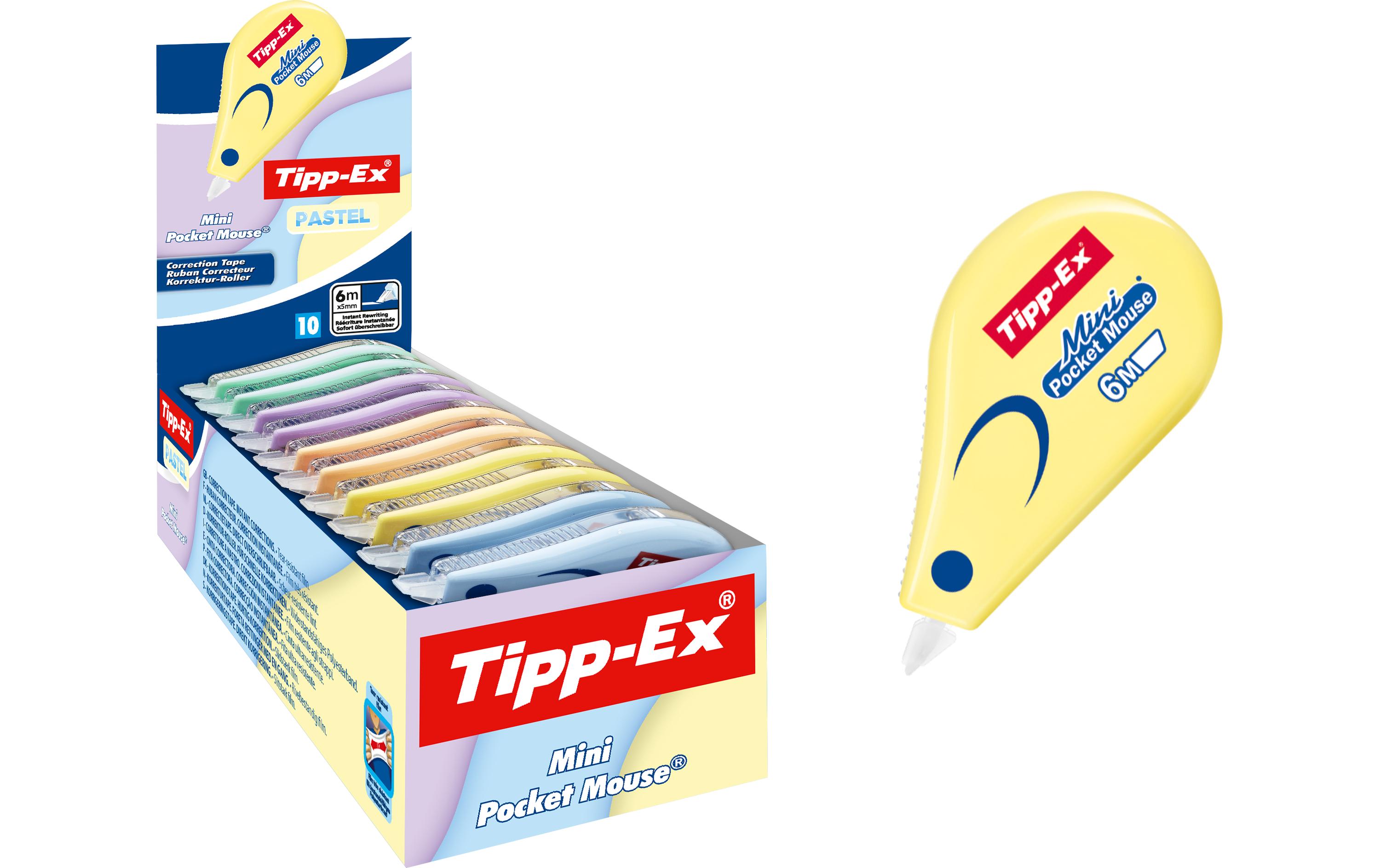 Tipp-Ex Pocket Mouse Mini Box, pastell, 6 m x 5 mm, 10er Box