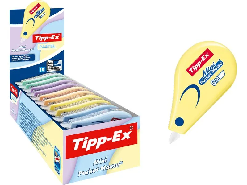 Tipp-Ex Pocket Mouse Mini Box, pastell, 6 m x 5 mm, 10er Box Tipp-Ex Pocket Mouse Mini Box, pastell, 6 m x 5 mm, 10er Box